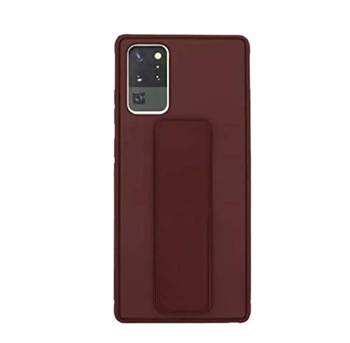 جراب هاتف مزود بحزام معصم لهاتف Samsung Galaxy Note 20 وغطاء خلفي مغناطيسي (بني قهوة)