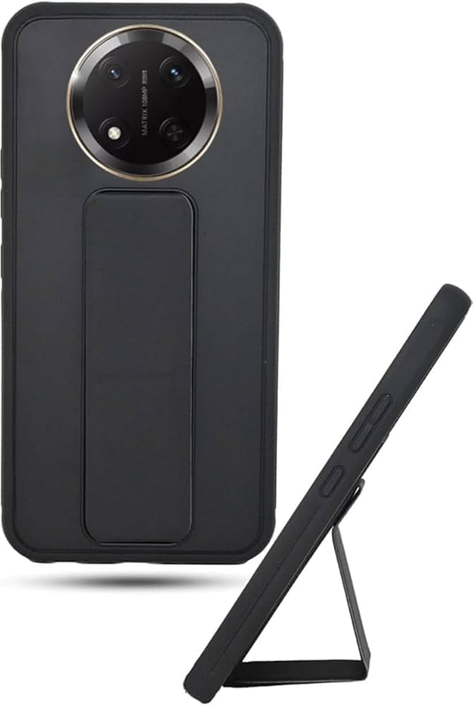 غطاء حماية مغناطيسي من بوراك لهاتف هونر X9C، جراب نحيف مقاوم للصدمات مع مسند، غطاء حماية من السيليكون لهاتف هونر X9C - أسود