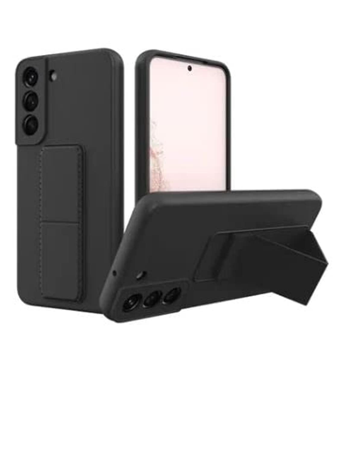 جراب وغطاء خلفي 3 في 1 لهاتف Samsung Galaxy S22 Plus مع حامل مغناطيسي ومقبض يد من YU WELL (رمادي)