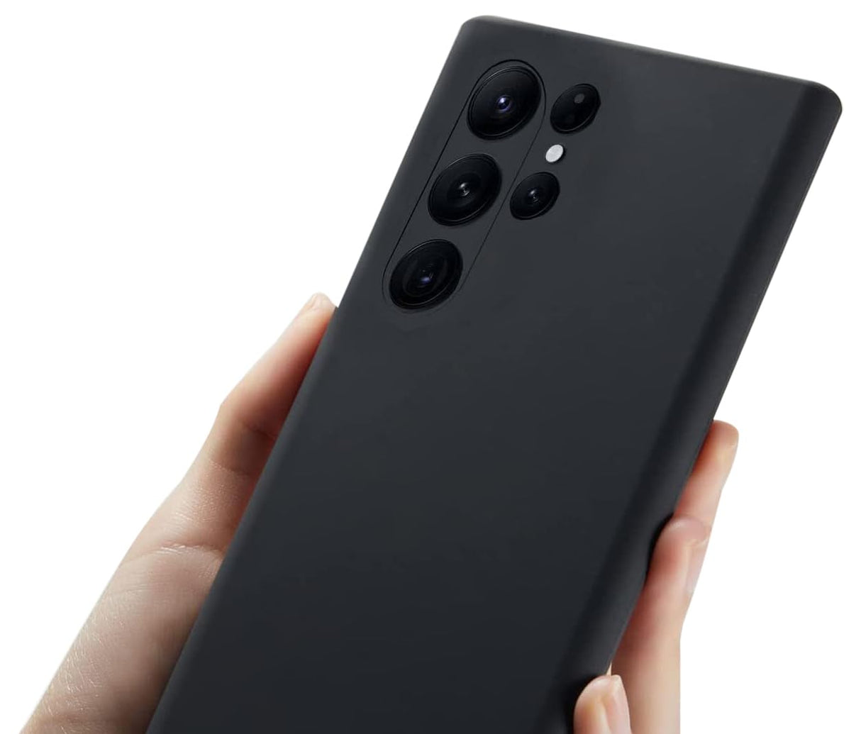 جراب AWH السائل المصنوع من السيليكون لهاتف S23 Plus، جراب Skin Touch S23 Plus المصنوع من مطاط السيليكون مع بطانة ناعمة من الألياف الدقيقة، جراب هاتف لحماية الكاميرا لهاتف Samsung S23 Plus (غير أصلي) (S23 Plus، أسود)