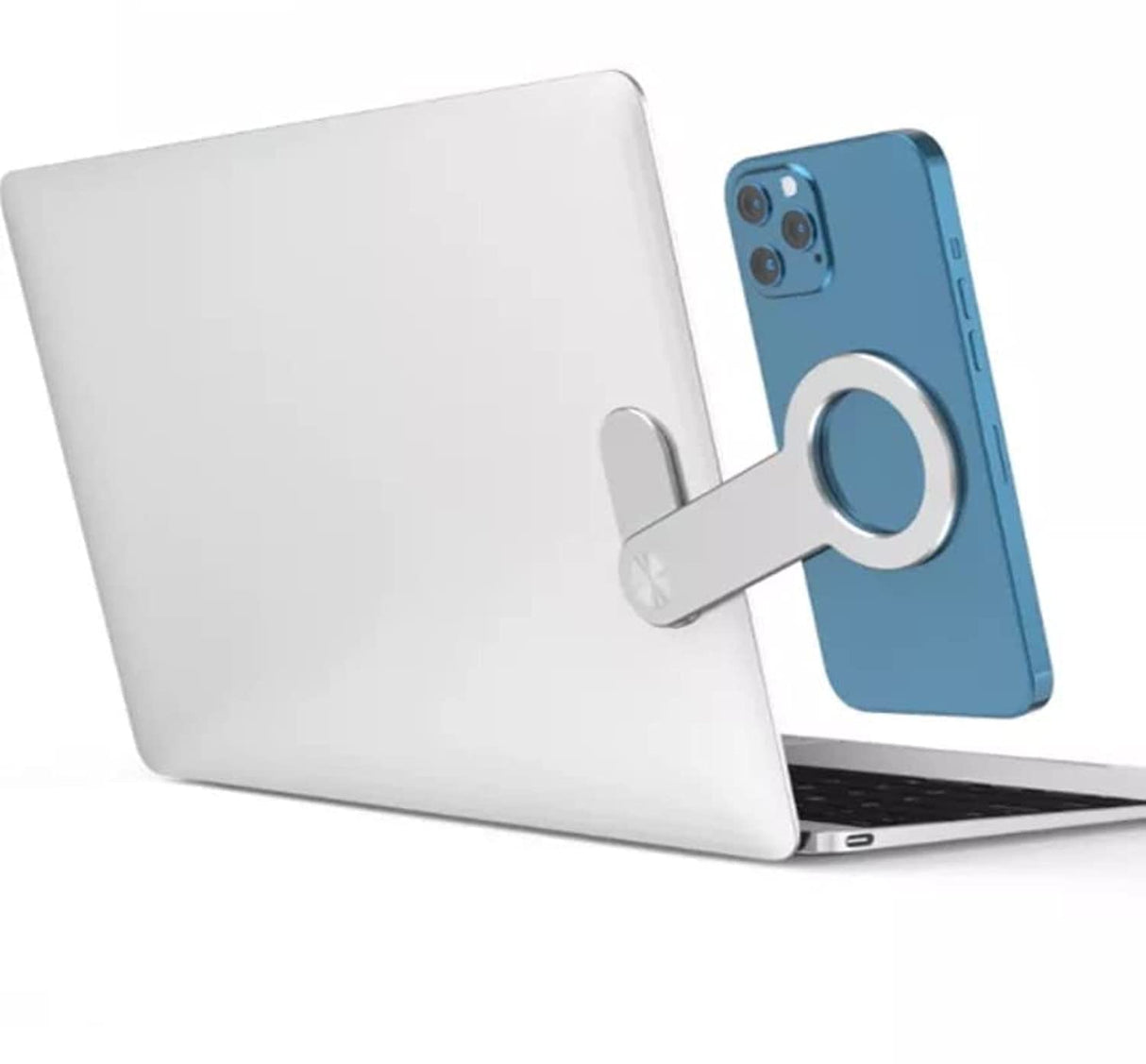 حامل هاتف محمول مغناطيسي من AhaStyle مصنوع من سبائك الألومنيوم لأجهزة الكمبيوتر المحمول، قابل للتعديل، محمول، مرن