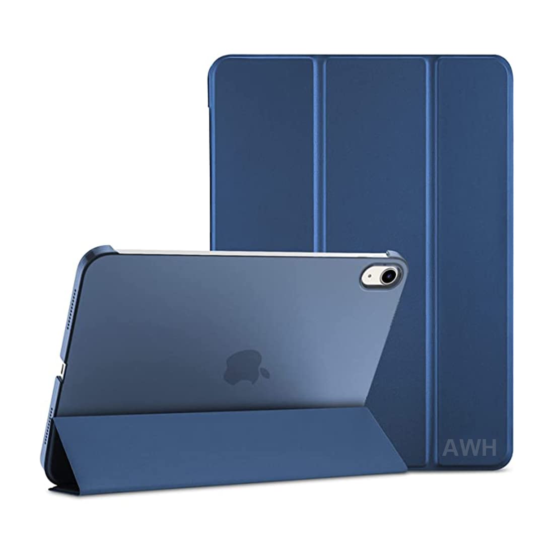 AWH iPad 10th Gen Case 2022 (A2696 A2757 A2777) - Slim Stand Hard Shell Back Protective Smart Cover for 10.9" iPad 10 (Navy)