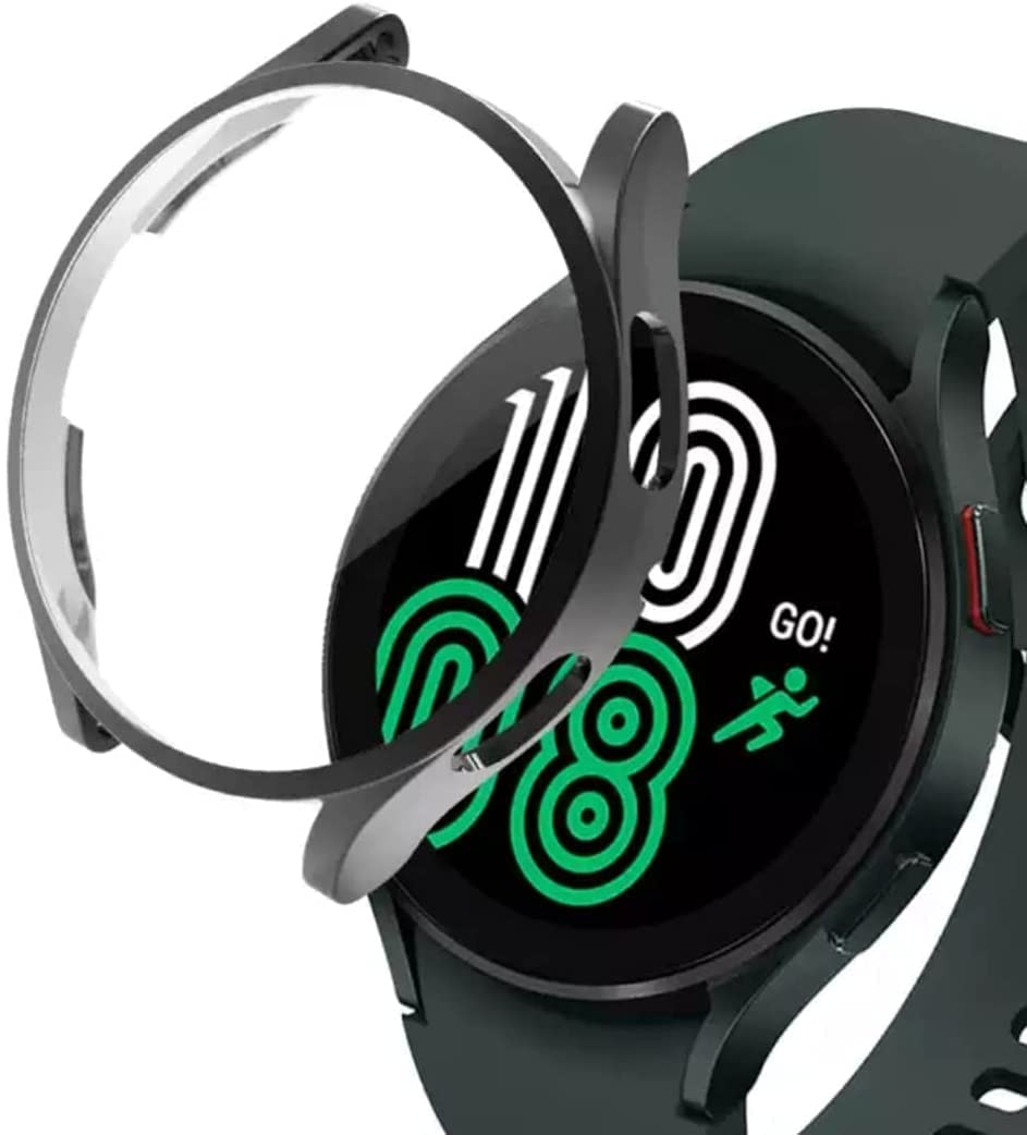 حافظة حماية كاملة من AWH متوافقة مع ساعة سامسونج جالاكسي 4 مقاس 44 مم، إطار حافظة من مادة TPU، (أسود)