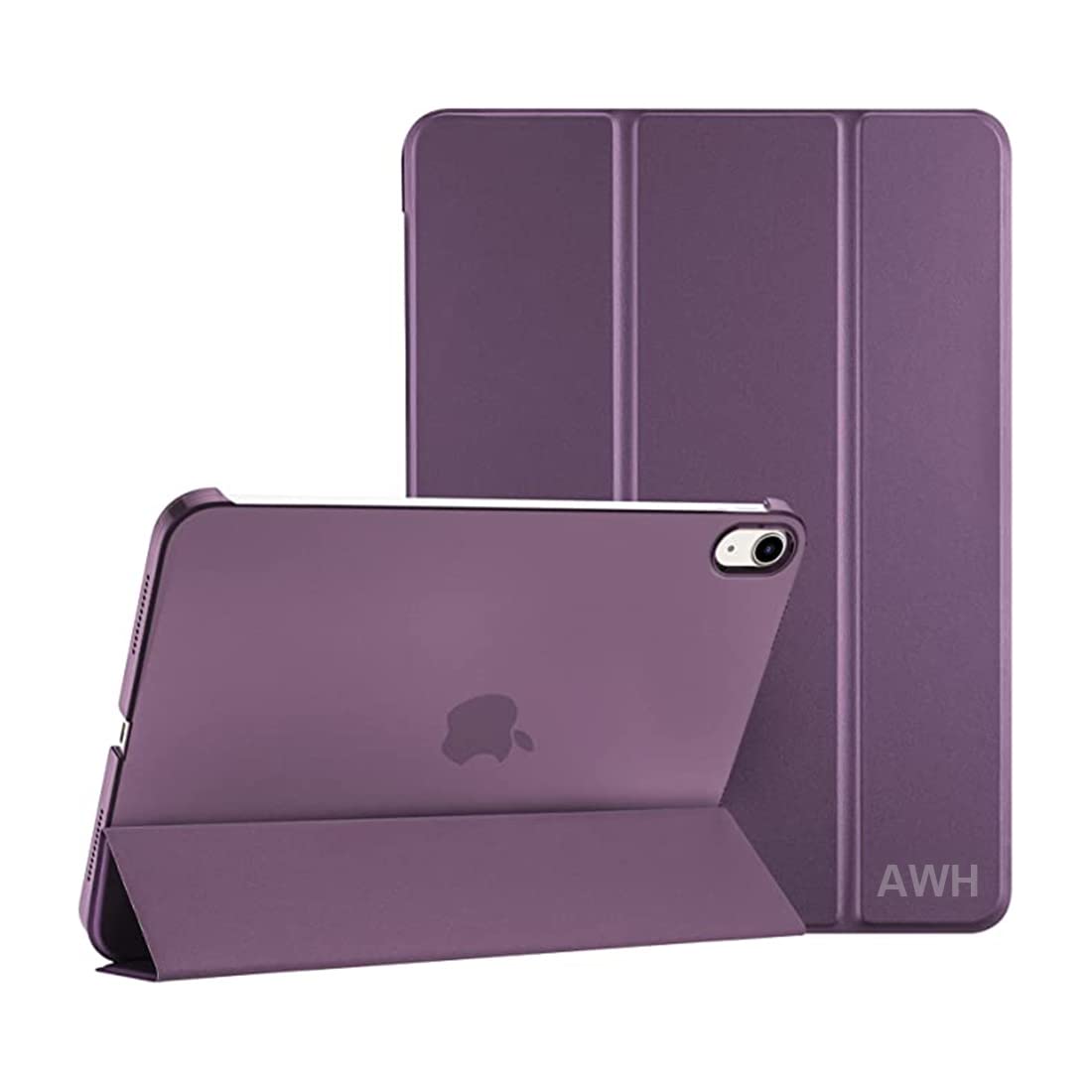 AWH iPad 10th Gen Case 2022 (A2696 A2757 A2777) - Slim Stand Hard Shell Back Protective Smart Cover for 10.9" iPad 10 (Purple)