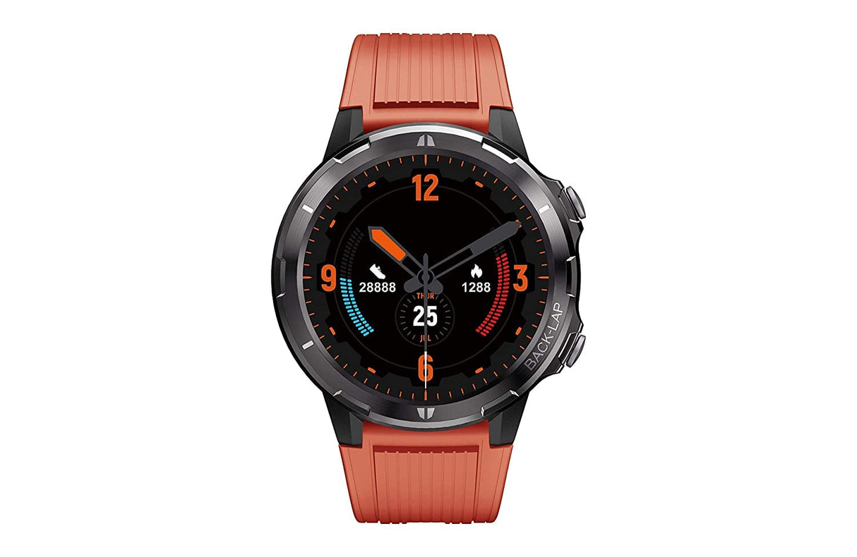 ساعة ذكية X.cell CLASSIC لتتبع اللياقة البدنية مع مراقب معدل ضربات القلب طوال اليوم، وتنبيهات المكالمات والرسائل لهواتف iPhone وAndroid - برتقالي