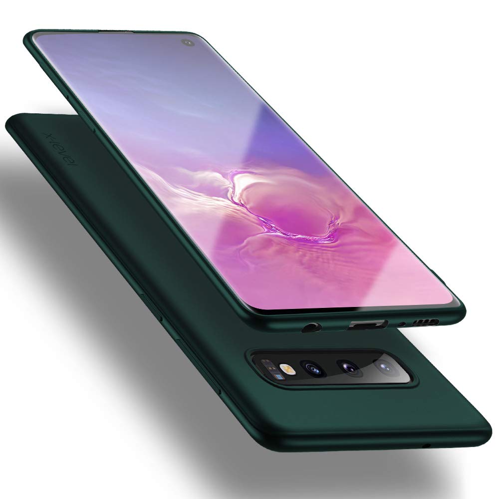 X-level Samsung Galaxy S10 Case Slim Fit Soft TPU Ultra Thin S10 Mobile Phone Cover Matte Finish Coating Grip Anti-Fingerprint Phone Case for Samsung Galaxy S10-Midnight Green