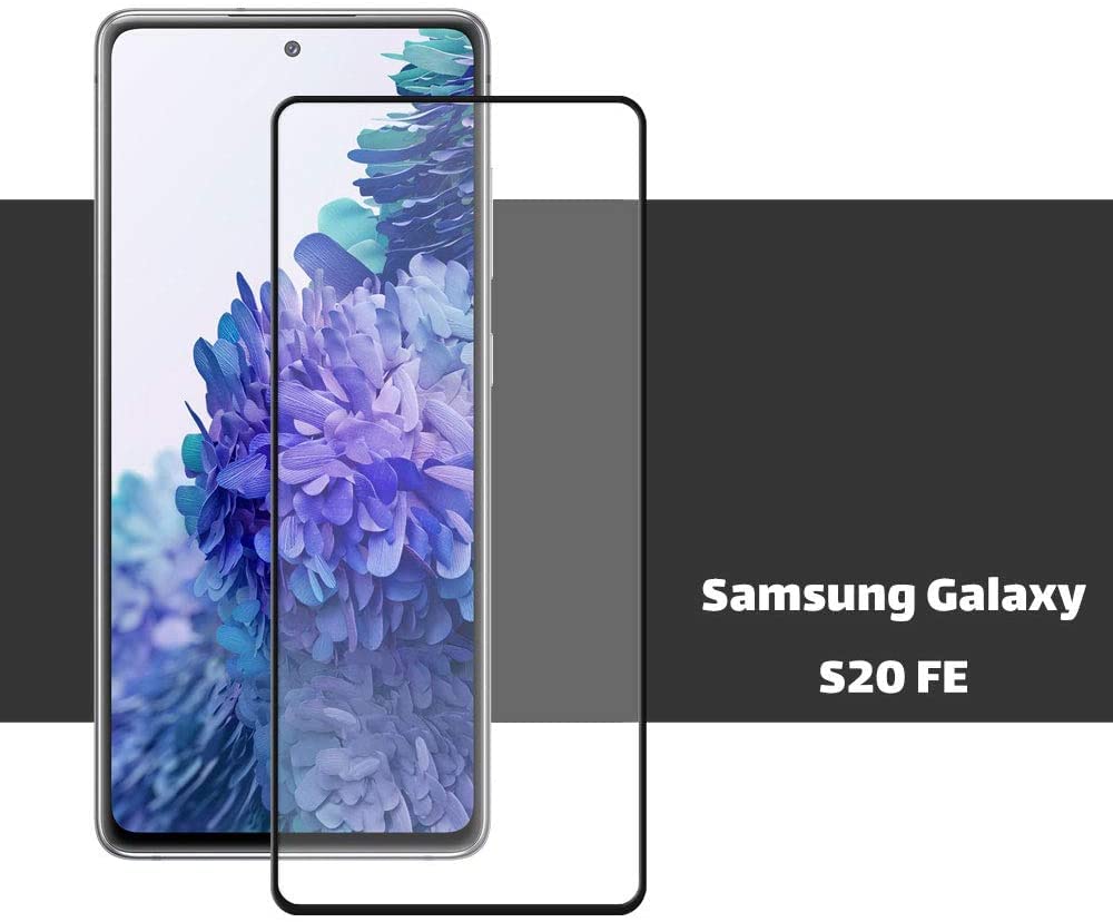 واقي شاشة AWH لهاتف Samsung S20 FE / S20 FE 5G، زجاج مقوى ثلاثي الأبعاد، خالٍ من الفقاعات، شفاف عالي الدقة، طبقة حماية كاملة التغطية، 6.5 بوصة (الجانب الأسود)