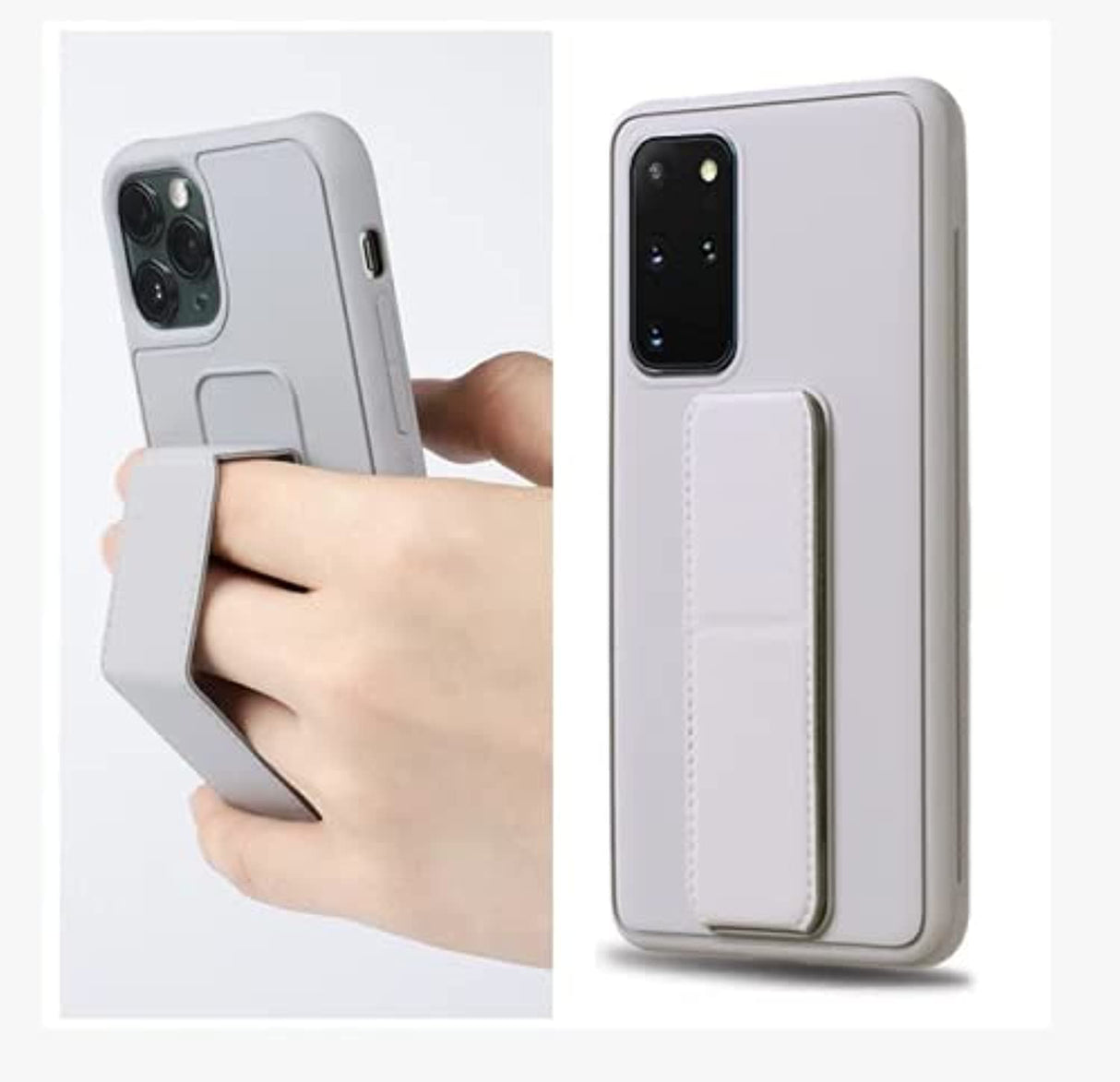 غطاء خلفي مغناطيسي مع حامل لحزام المعصم لهاتف سامسونج جالاكسي نوت 20 ألترا (رمادي)