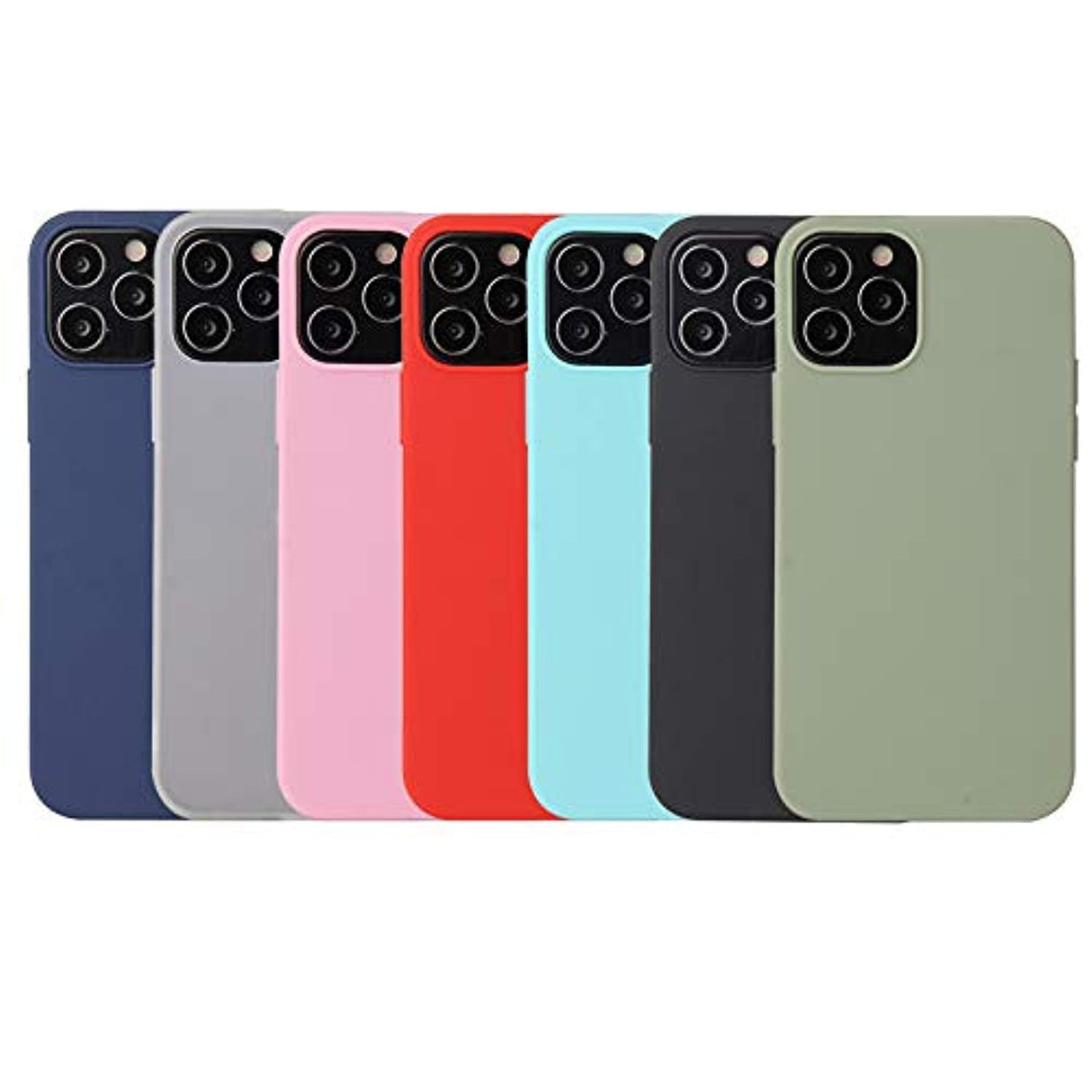 Ultra Thin Multi Color Matte Soft Silicone TPU Back Cover Phone Case compatible with iPhone 12 and Pro (Black)