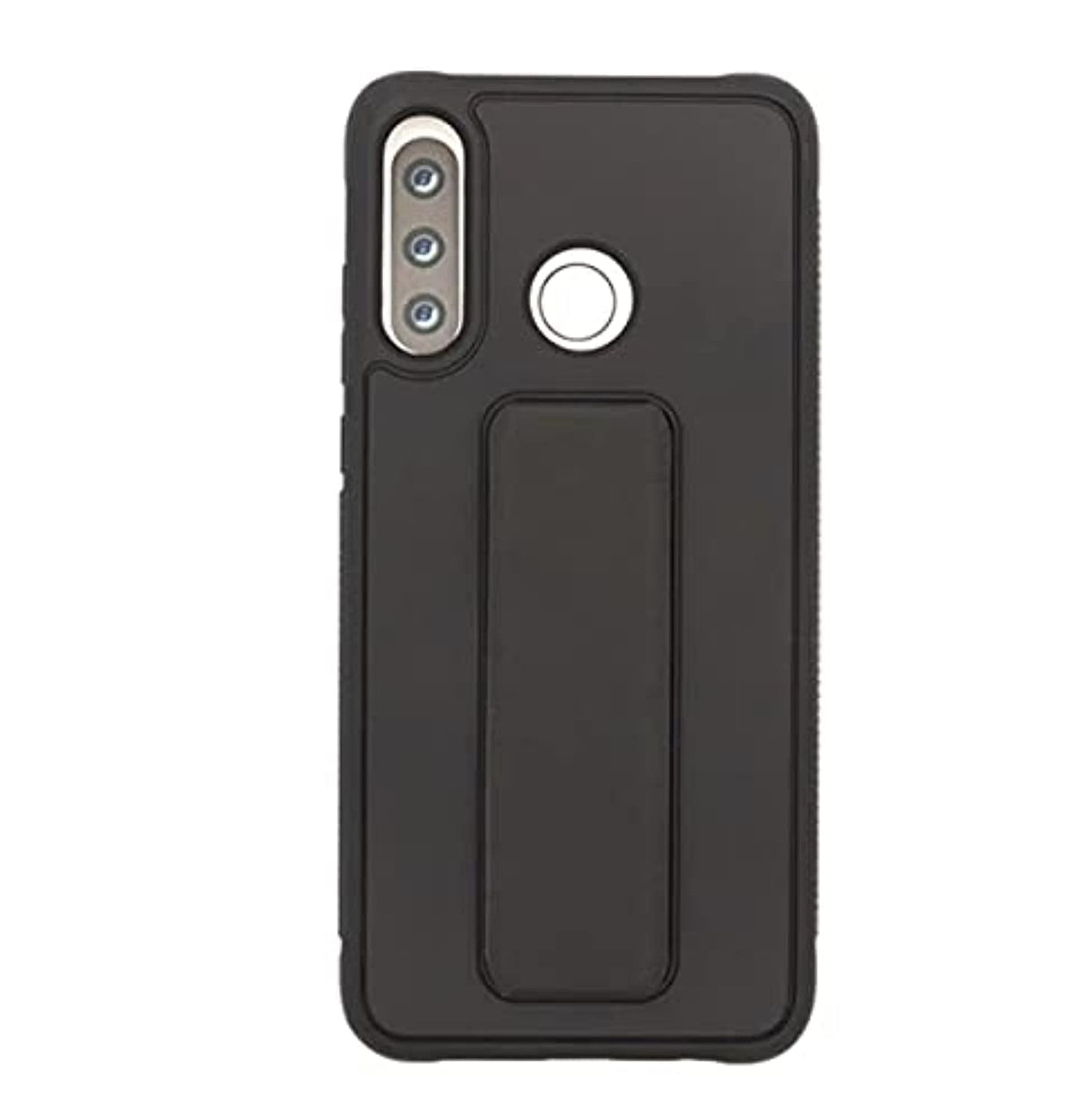 غطاء خلفي فاخر مقاوم للصدمات مع حامل معصم مغناطيسي للسيارة لهاتف Huawei P30 Lite (أسود)