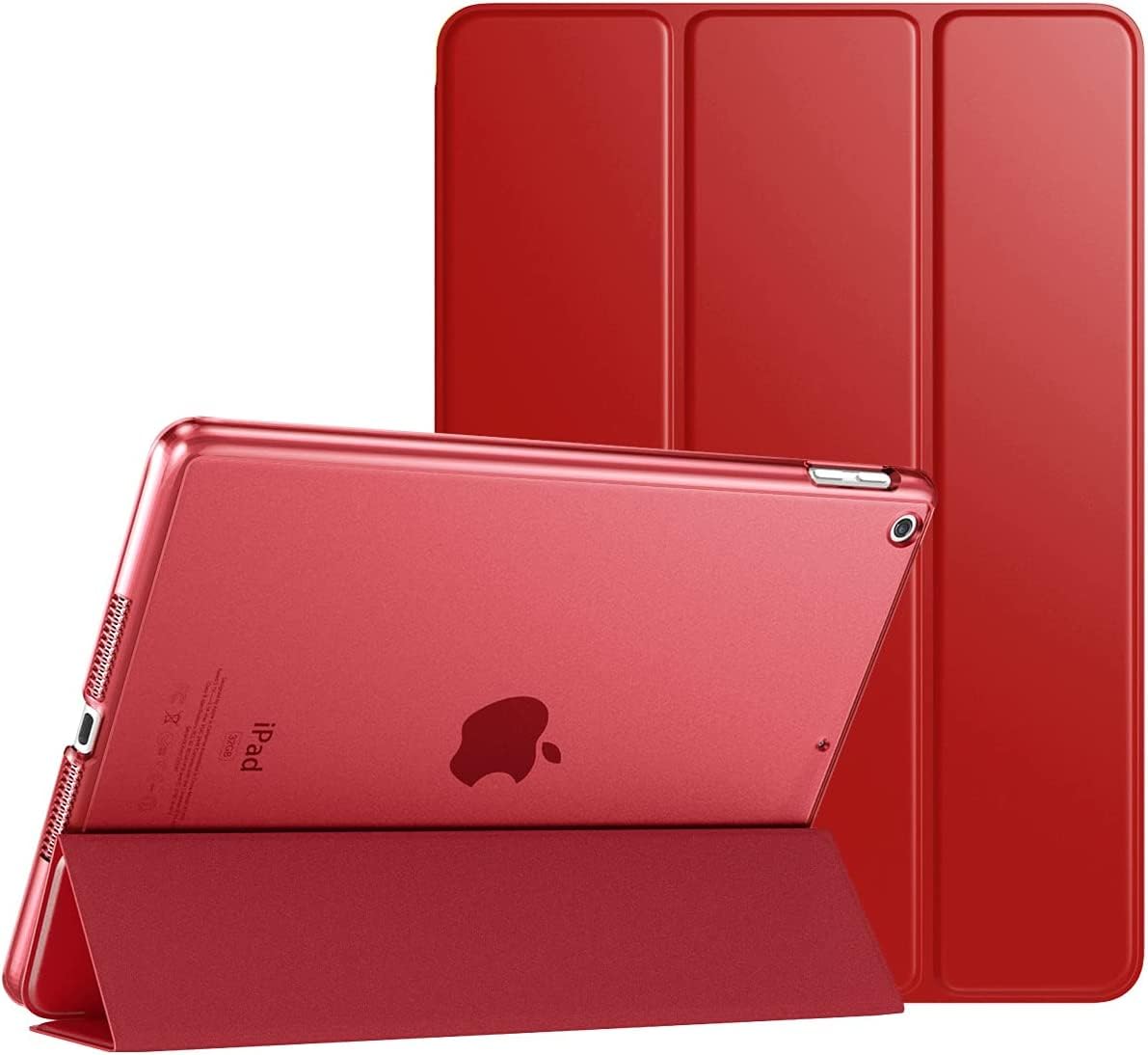 AWH iPad 10.2 Case - iPad 9th Generation 2021/ iPad 8th Generation 2020/ iPad 7th Generation 2019 Case - Slim Translucent Hard PC Protective Smart Cover with Stand - Red