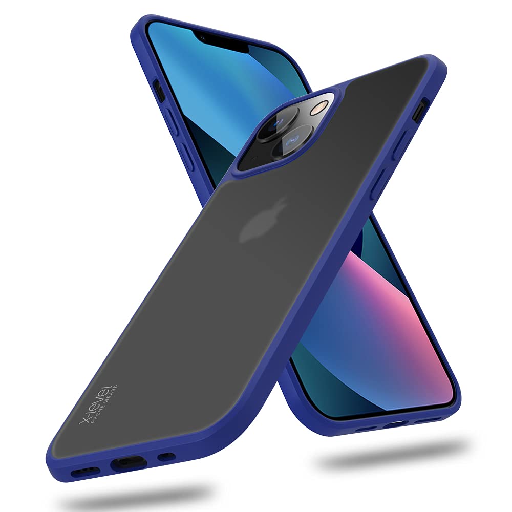جراب X-Level iPhone 13 Mini مقاوم للصدمات بلمسة نهائية غير لامعة، حماية عسكرية من مادة TPU، مصد خلفي شفاف عالي القوة، جرابات واقية لهاتف iPhone 13 Mini