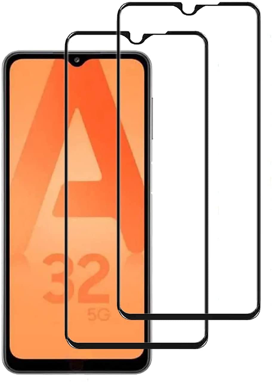 واقي شاشة من الزجاج المقوى عالي الدقة AWH (عبوة من قطعتين) مصمم لهاتف Samsung Galaxy، شاشة توقف عالية الدقة و5D (Samsung Galaxy A32 5G)