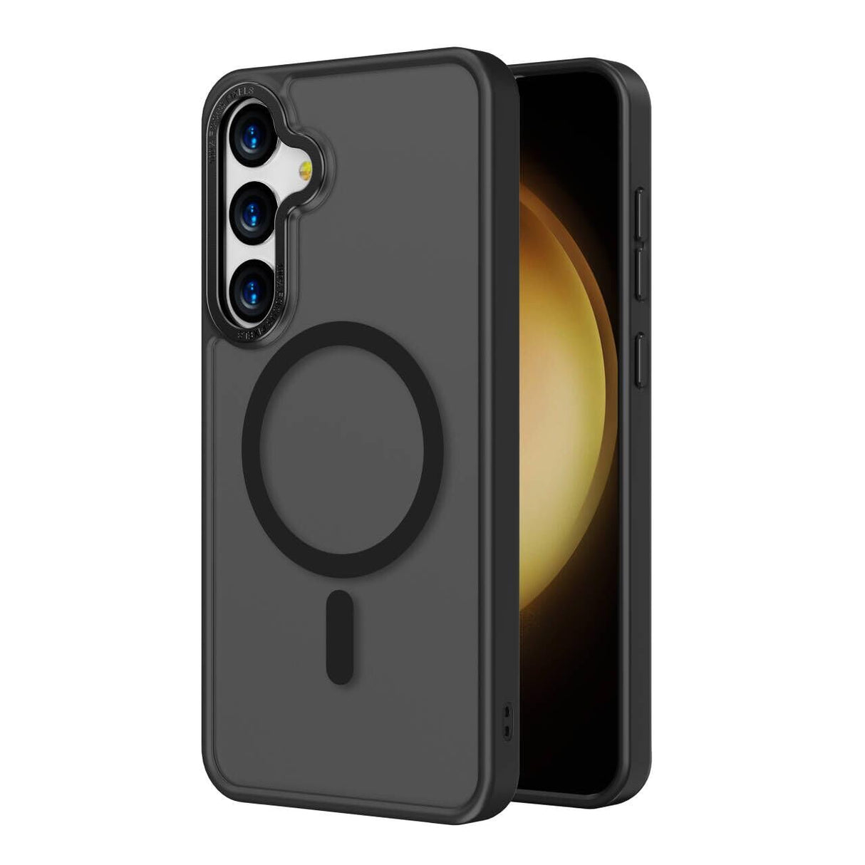 جراب مغناطيسي 2NSPDRGNI متوافق مع هاتف Samsung Galaxy S23، غطاء خلفي شفاف غير لامع غير قابل للانزلاق واقٍ من الصدمات، أسود