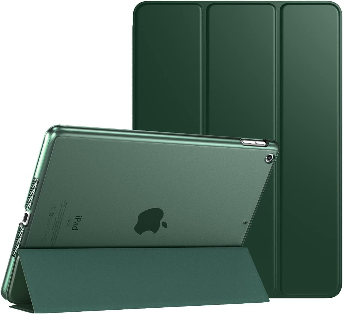 AWH iPad 10.2 Case - iPad 9th Generation 2021/ iPad 8th Generation 2020/ iPad 7th Generation 2019 Case - Slim Translucent Hard PC Protective Smart Cover with Stand - Dark Green