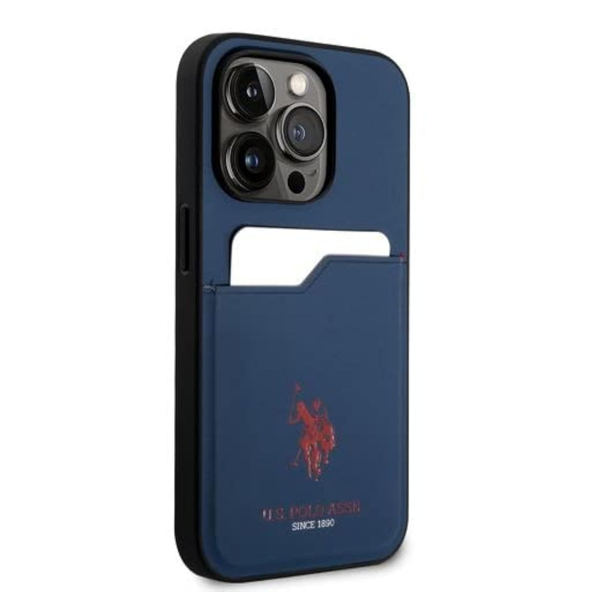 جراب صلب من CG Mobile US Polo Card Slot لهاتف iPhone 14 Pro - أزرق داكن