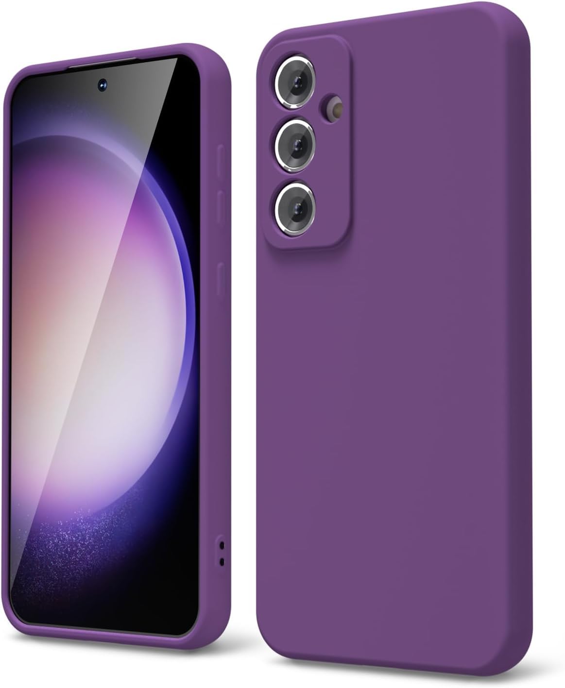 جراب هاتف AWH S23 FE من السيليكون السائل - غطاء جل ناعم من مادة TPU المطاطية الرقيقة والناعمة غير اللامعة والصلبة والواقية والمضادة للصدمات (أرجواني غامق)