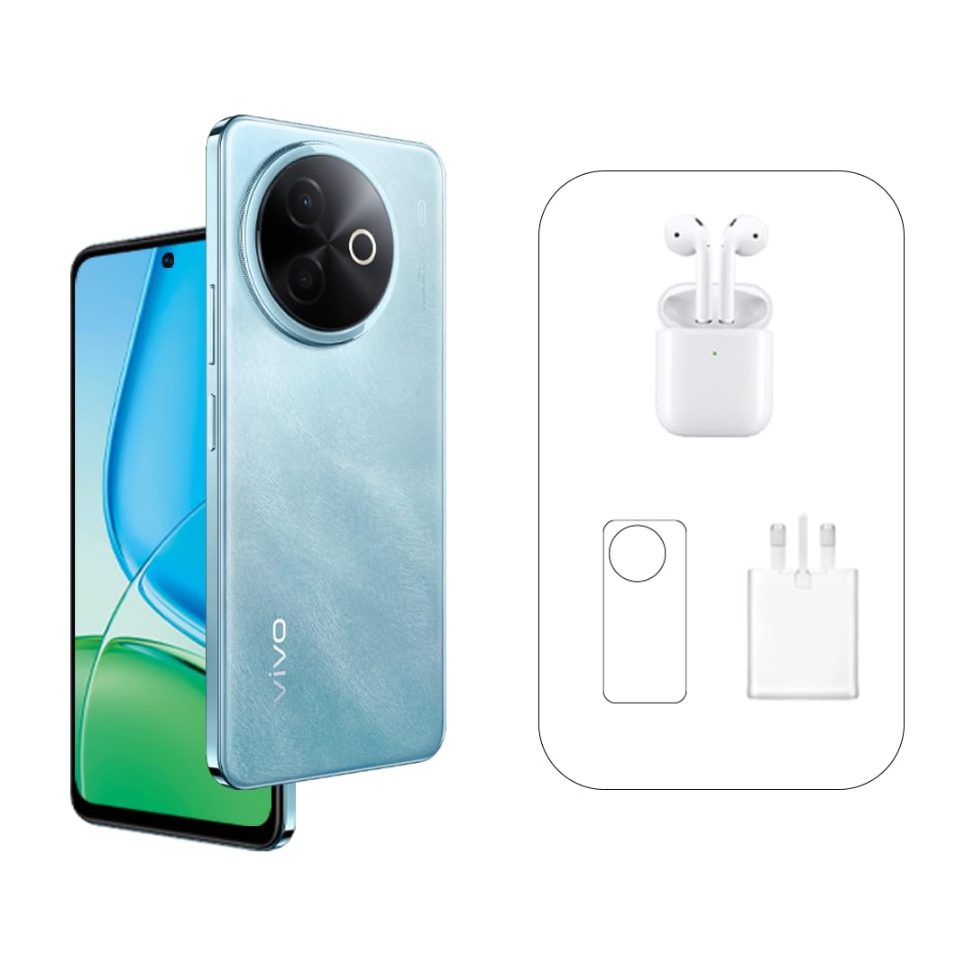 vivo Y39 5G (Ocean Blue, 8+8GB RAM, 256GB) 6500mAh, 44W charger | 120 Hz | Snapdragon 4 Gen 2 | IP64 | NFC | Online Exclusive Bundle: TWS Earbuds, 24 Months Warranty and 6 Months Screen Protection
