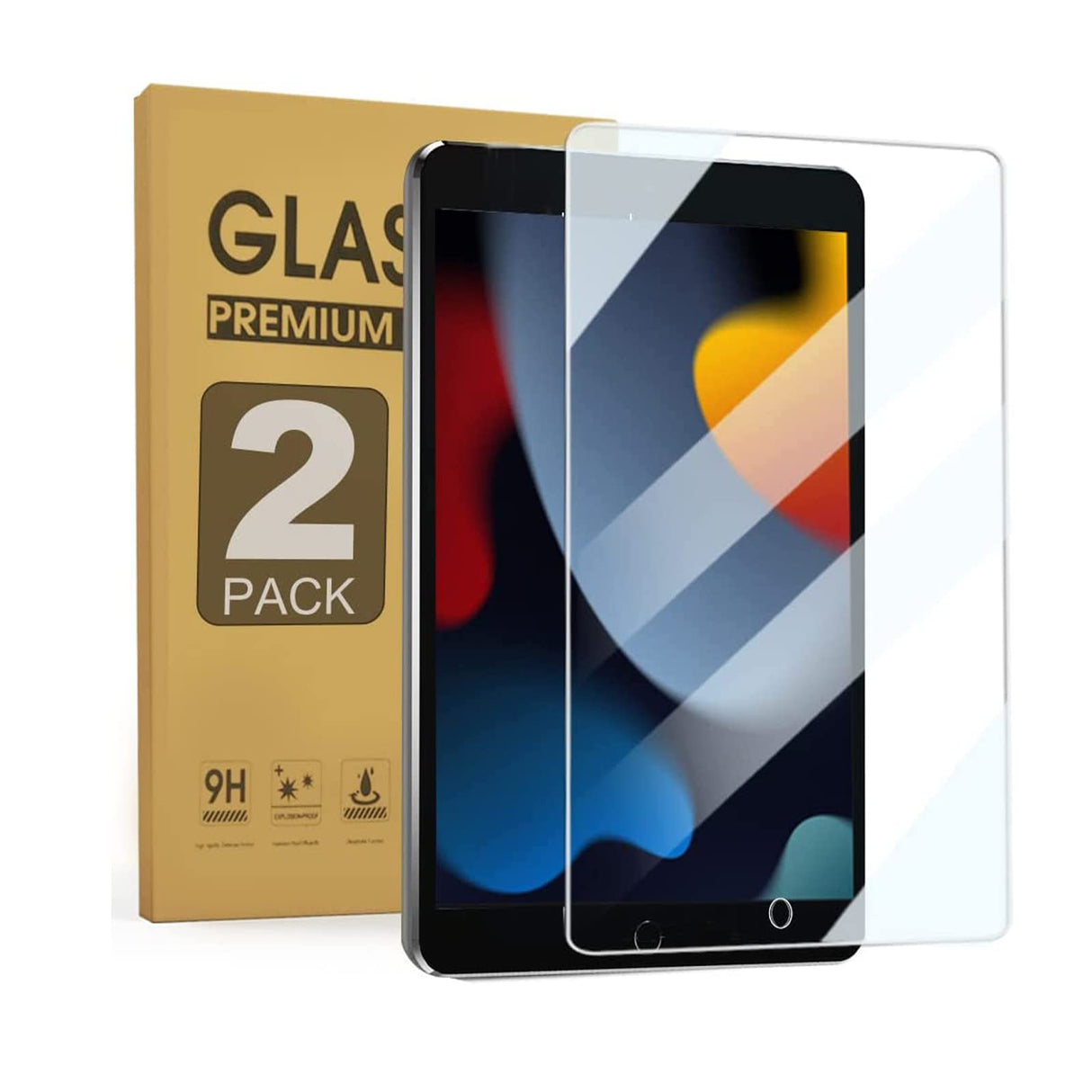 واقي شاشة zenrich لجهاز iPad 10.2 مع ضوء أزرق، واقي شاشة من الزجاج المقوى لجهاز iPad من الجيل التاسع/الثامن/السابع بصلابة 9H/خالٍ من الفقاعات/مناسب للحافظات، متوافق مع القلم الرصاص