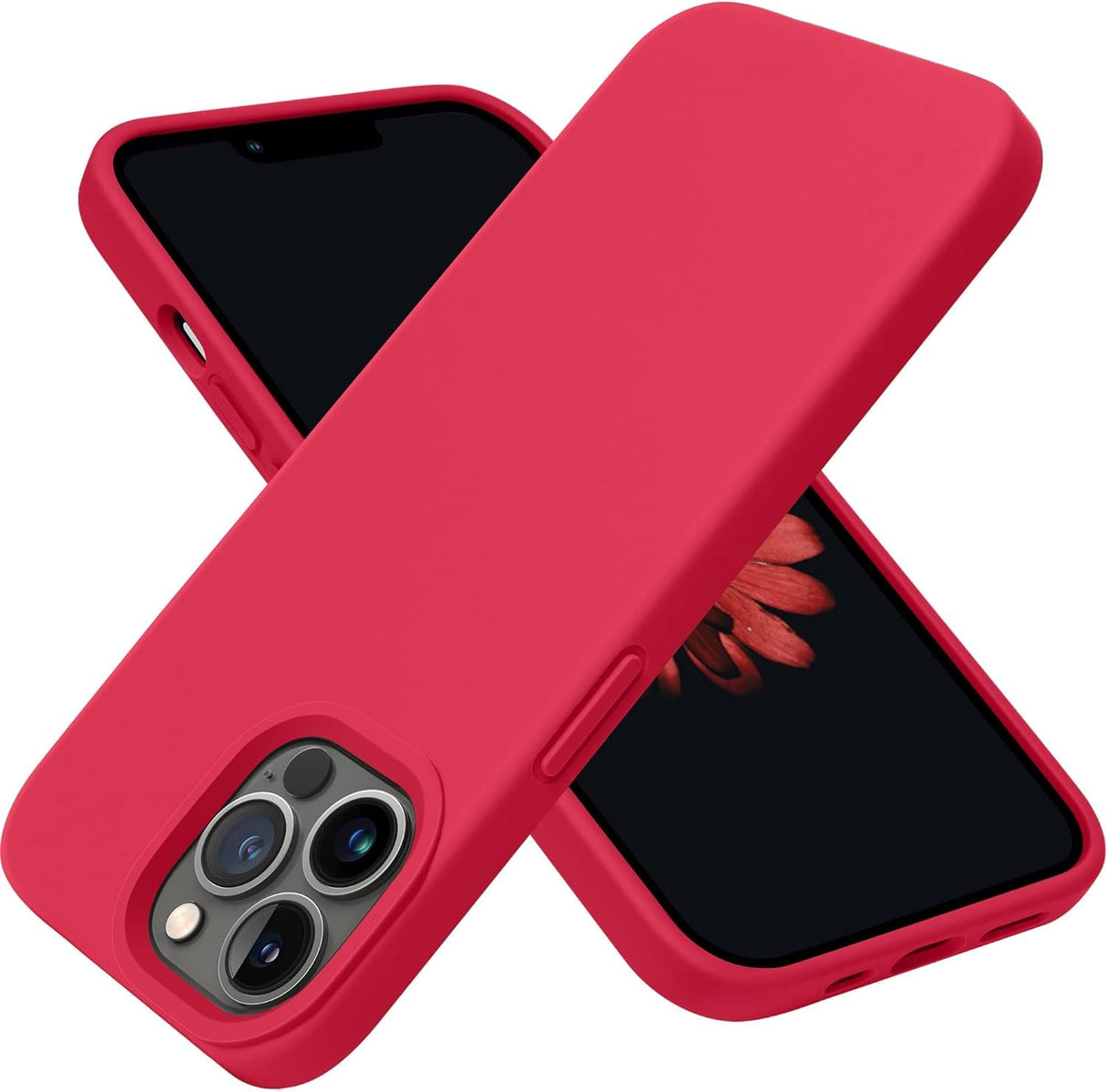 AWH Compatible iPhone 13 Pro Case Slim Fit Ultra Thin Soft TPU Matte Finish Coating Phone Cases Lightweight Back Cover Grip for iPhone 13 Pro (Red)