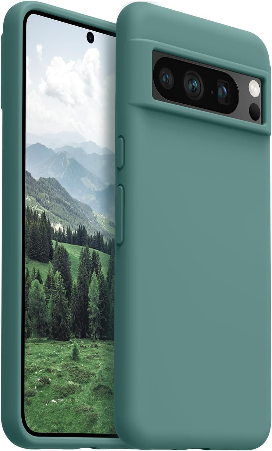 جراب AWH مصمم لهاتف Pixel 8 Pro، جراب هاتف رفيع مقاوم للصدمات من السيليكون لهاتف Google Pixel 8 Pro مقاس 6.7 بوصة - قبضة محسنة ودرع مضاد للخدش (أخضر)