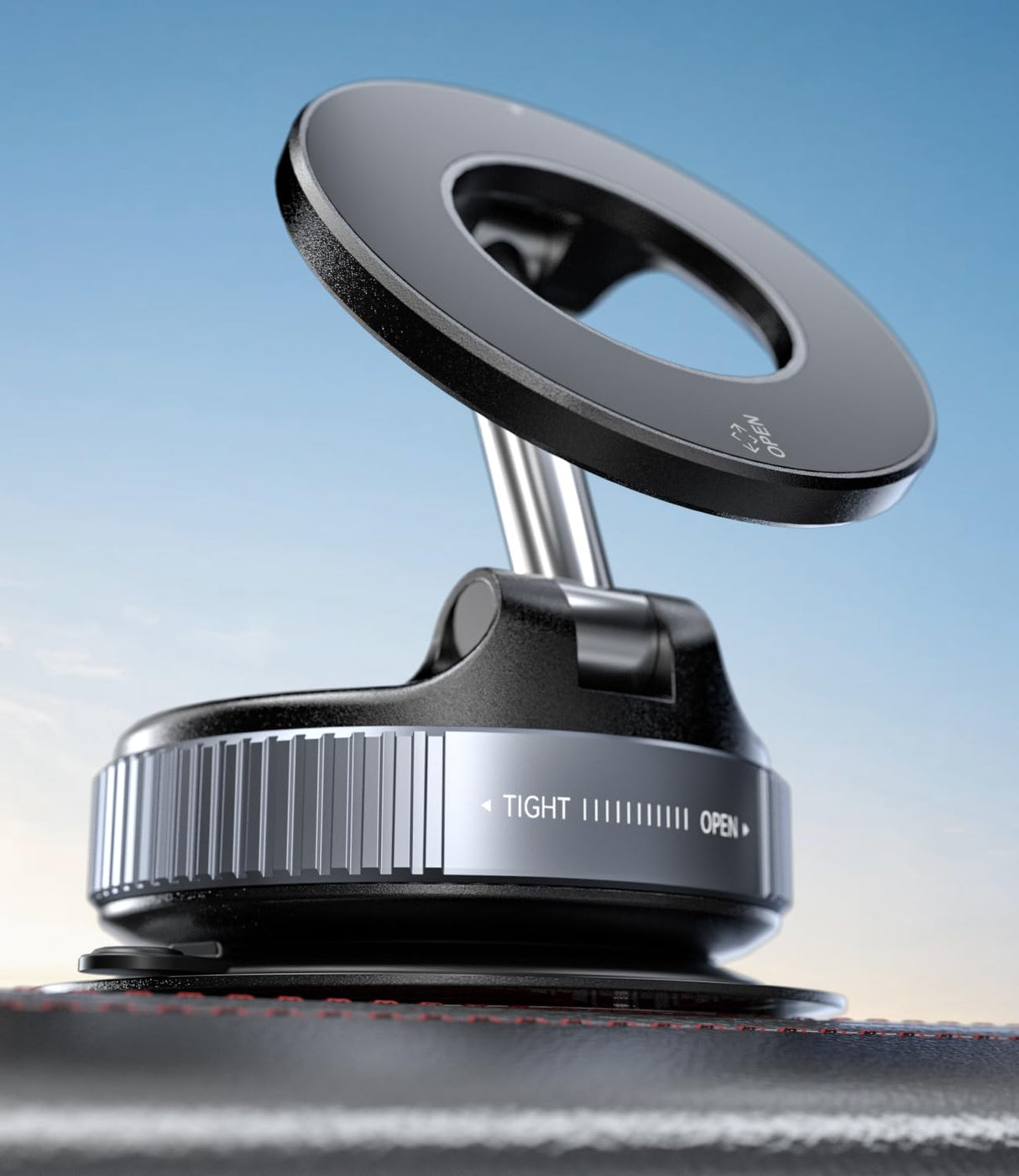 حامل هاتف محمول للسيارة من ALAFLY مع كوب شفط مفرغ، متوافق مع MagSafe، حامل هاتف مغناطيسي قابل للتعديل والطي 360 درجة للسيارة/الزجاج الأمامي/الزجاج/أي سطح أملس - أسود