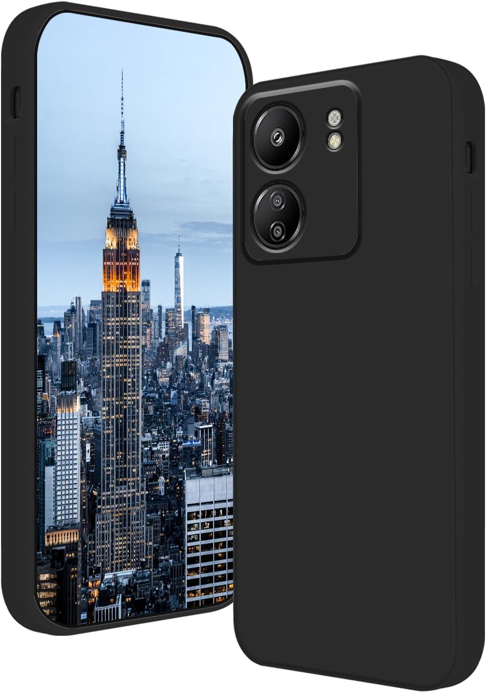 AWH Compatible with Xiaomi Redmi 13C Case Silicone Liquid - Soft Smooth Touch, Redmi 13C 4G Phone Case with Silicone Material, Shockproof Thin Cover for Enhanced Protection and Style (Black)