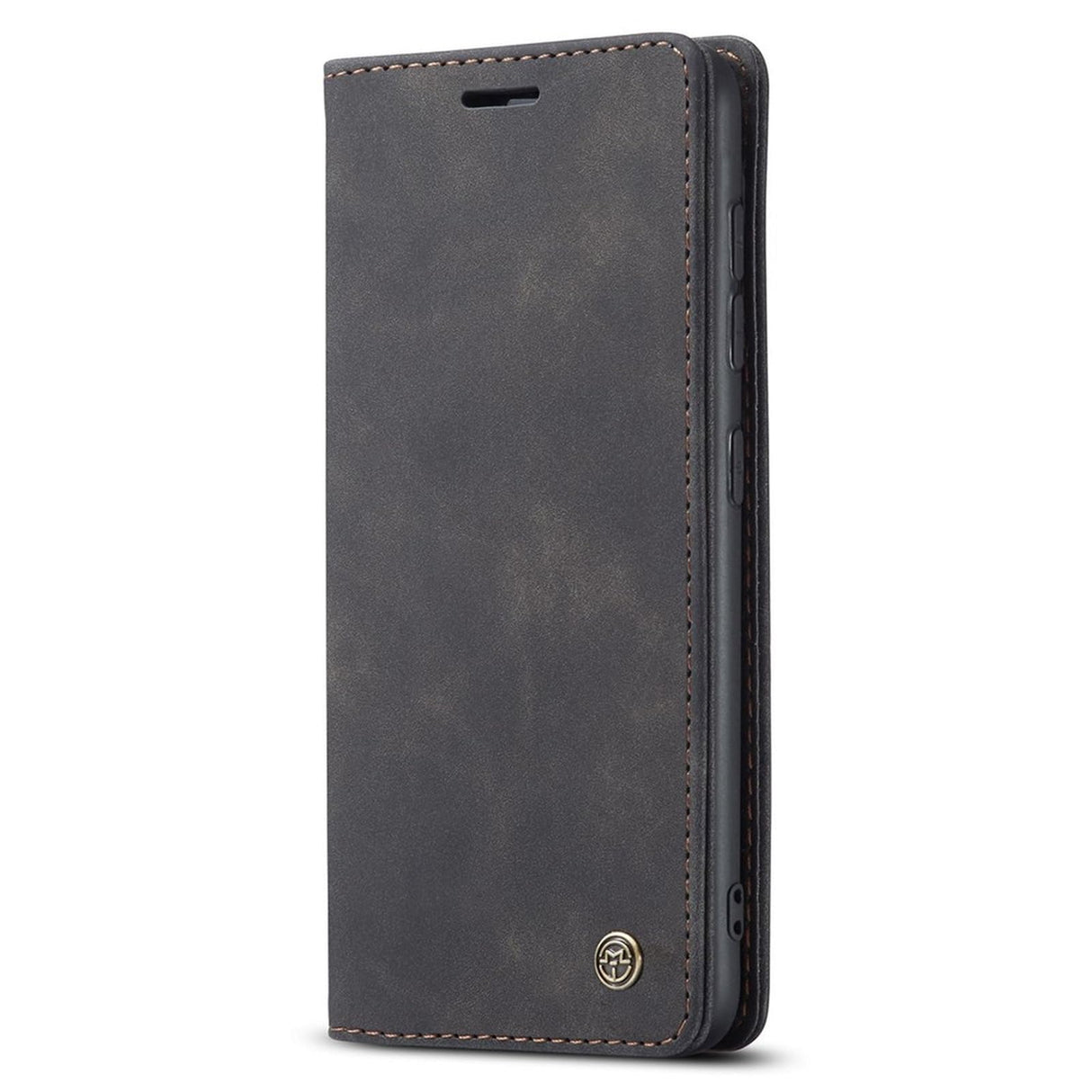 جراب محفظة من الجلد الممتص تلقائيًا من UniqCase لهاتف Samsung Galaxy A21s - أسود