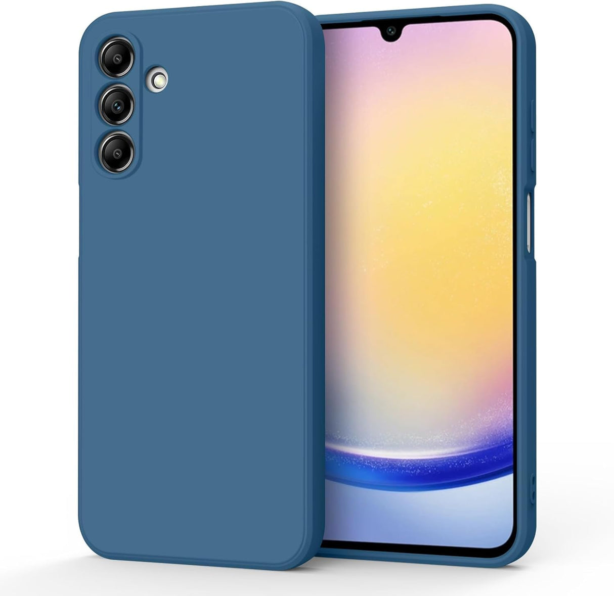 جراب AWH A25 5G - غطاء حماية كامل الجسم أنيق ونحيف من السيليكون السائل لهاتف Samsung Galaxy A25 5G - مقاوم للصدمات، تصميم نحيف، فتحات دقيقة، أنيق ومتين (أزرق)