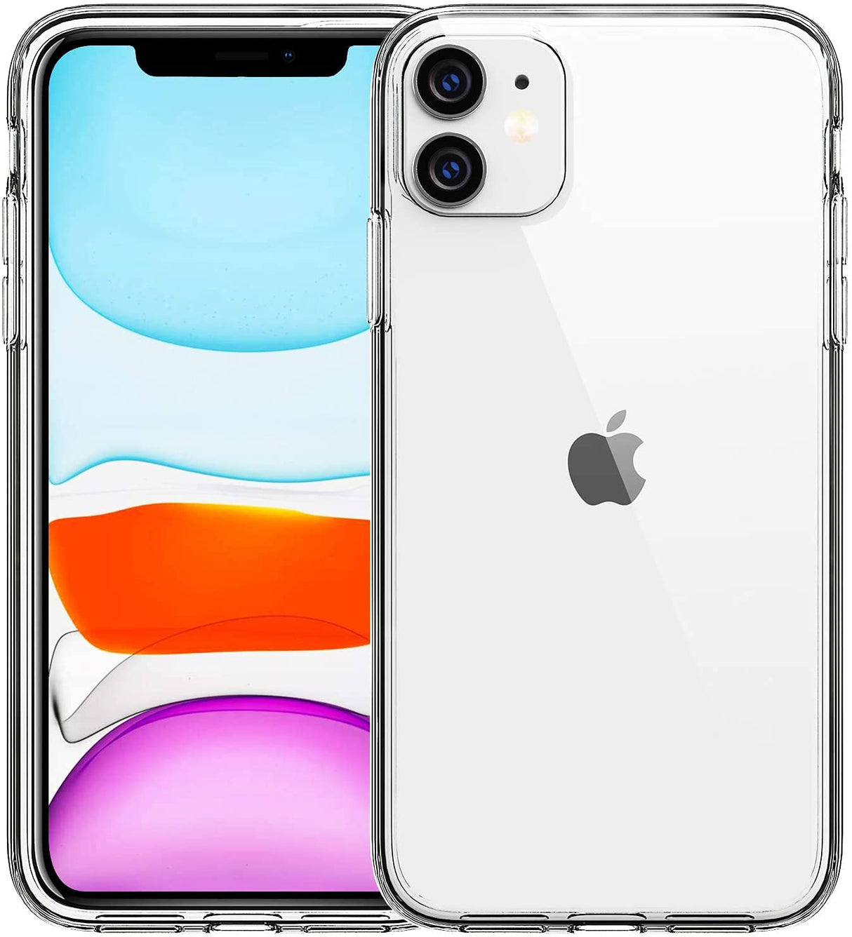 AWH Clear Shock Absorption TPU Rubber Gel Case (Clear) compatible with iPhone 11 and iPhone 11 PRO