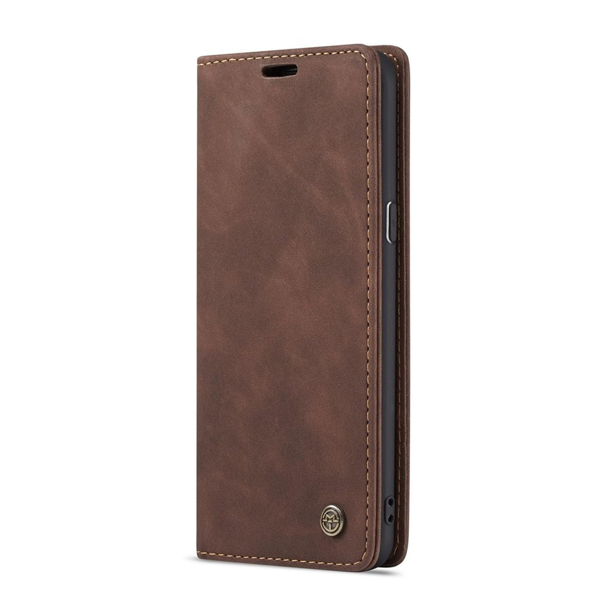 جراب هاتف من الجلد من UniqCase، قابل للامتصاص تلقائيًا، لهاتف Samsung Galaxy S9+ - لون بني