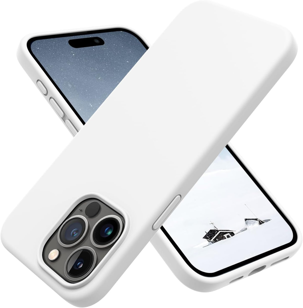 AWH Compatible with iPhone 15 Plus Case - Silicone Shockproof Slim Thin Phone Case for iPhone 15 Plus (6.7 inch) (White)