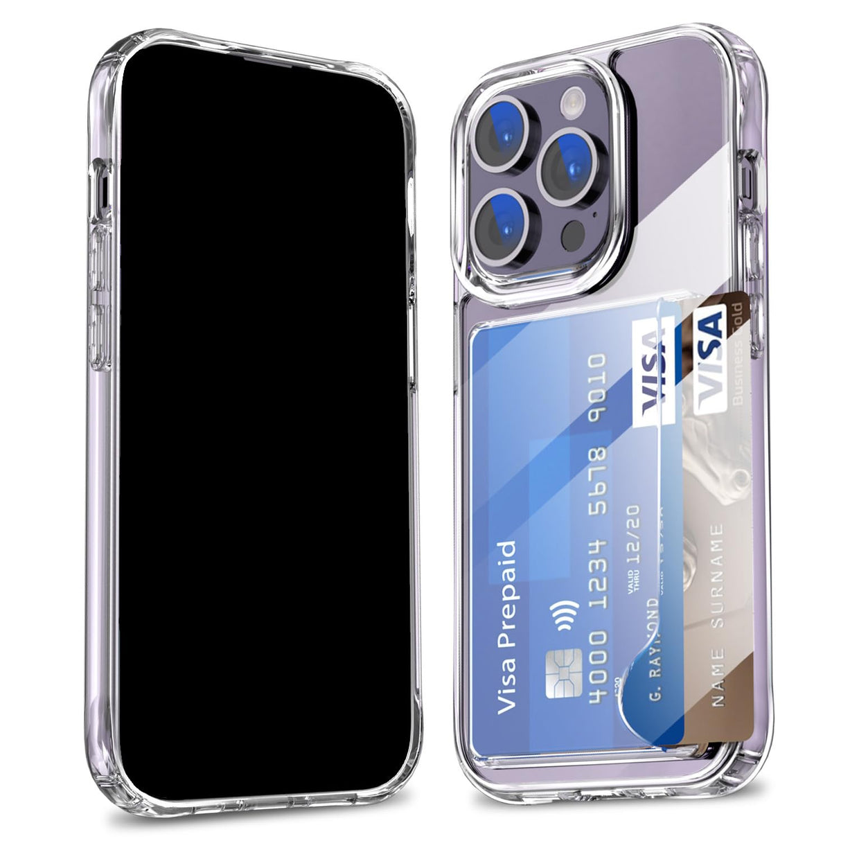 ALLNEWELOOK Clear Wallet Phone Case, For iPhone 15 Pro Max with Card Holder Scratch Resistant Shockproof Protective Cover,Side Card Precision Cut-Outs (Clear Wallet Case For 15 Pro Max)