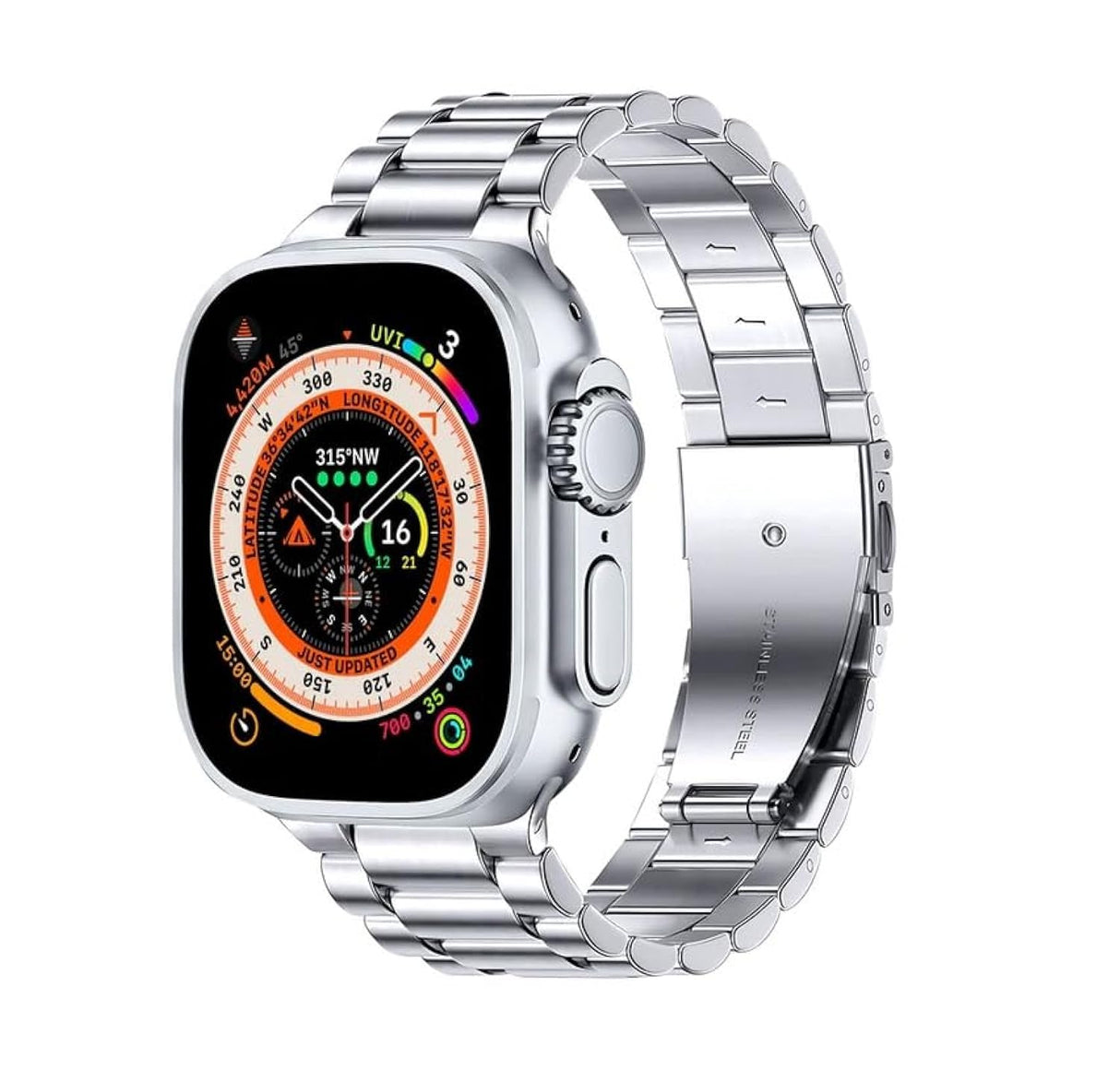 ساعة TOUCHMATE الذكية للياقة البدنية بحزام معدني مع إمكانية الاتصال