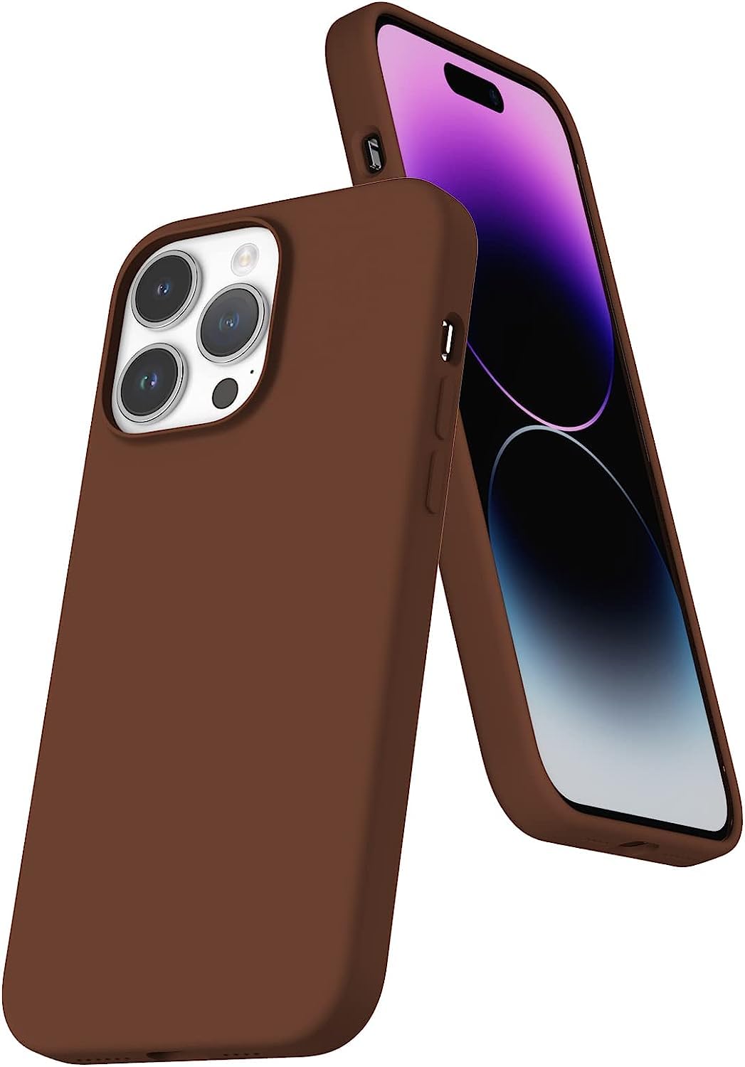 جراب AWH متوافق مع iPhone 14 Pro Max للنساء - حماية من السقوط، مضاد لبصمات الأصابع، مضاد للخدش، مقاوم للصدمات، جراب هاتف سيليكون ناعم الملمس لهاتف iPhone 14 Pro Max 6.7 بوصة (بني)