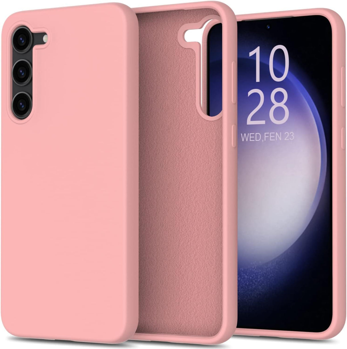 AWH Galaxy S23+ Plus Case-Slim Fit Lightweight Silky Liquid Silicone Cover-Scratch Proof Microfiber Lining -Designed for Women and Girls-Protective Phone Case (Pink)