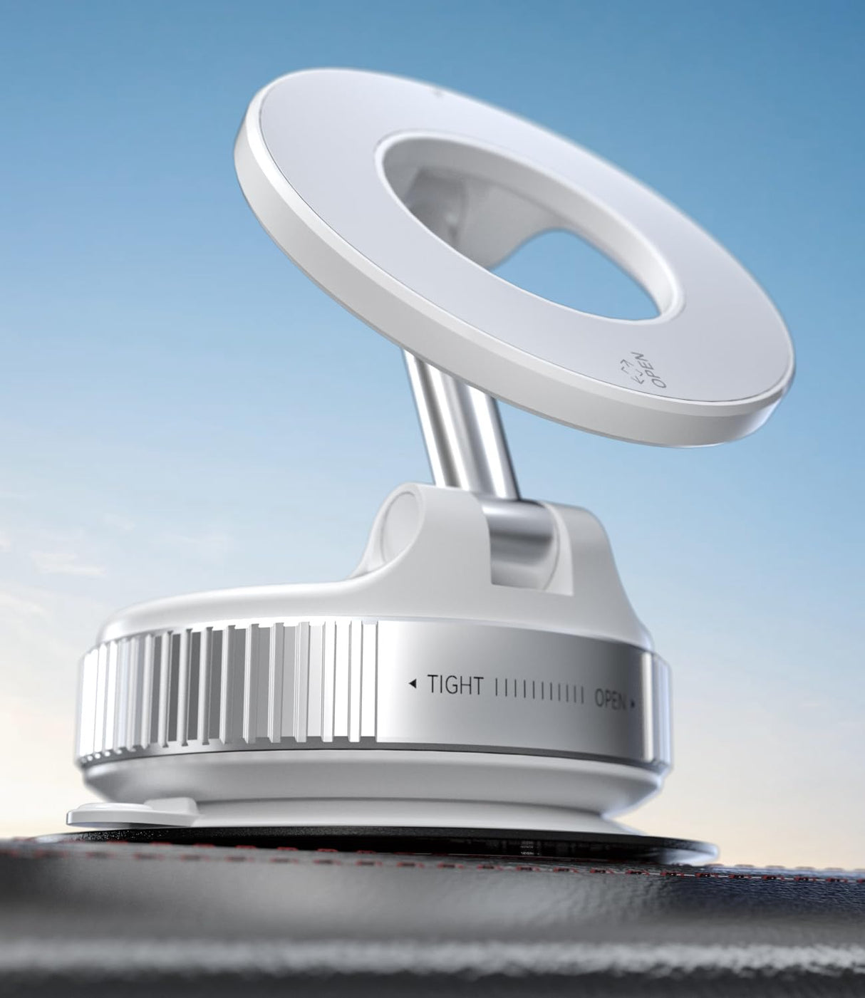 حامل هاتف محمول للسيارة من ALAFLY مع كوب شفط مفرغ، متوافق مع MagSafe، حامل هاتف مغناطيسي قابل للتعديل والطي 360 درجة للسيارة/الزجاج الأمامي/الزجاج/أي سطح أملس - أبيض