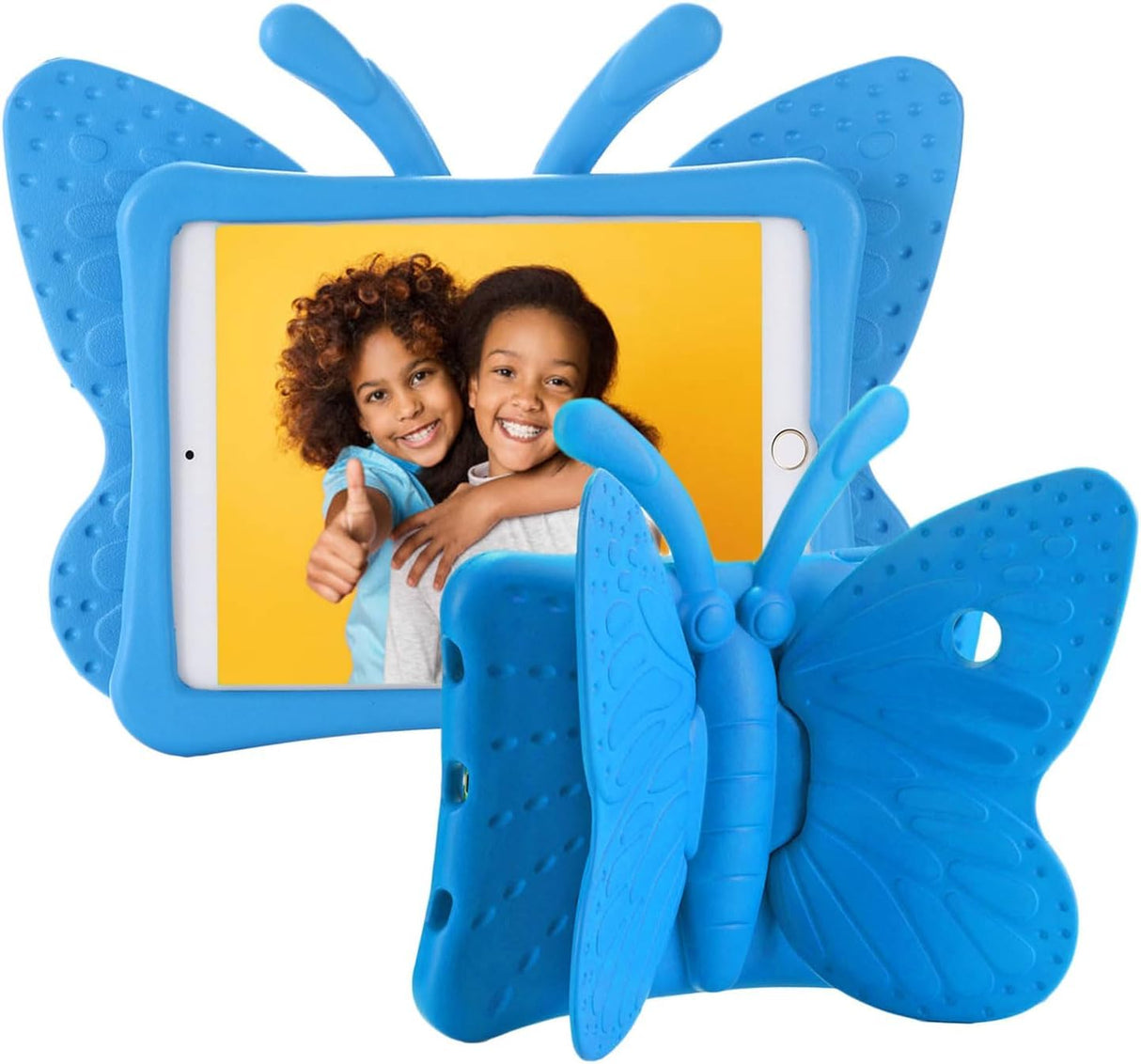 AWH iPad 6th Generation Case - iPad 5th Generation Case, iPad Air 2 Case for Kids, Butterfly Shockproof EVA Foam Super Protection Stand Cover for 9.7" iPad Air/Air 2 iPad 2017/2018 (Blue)