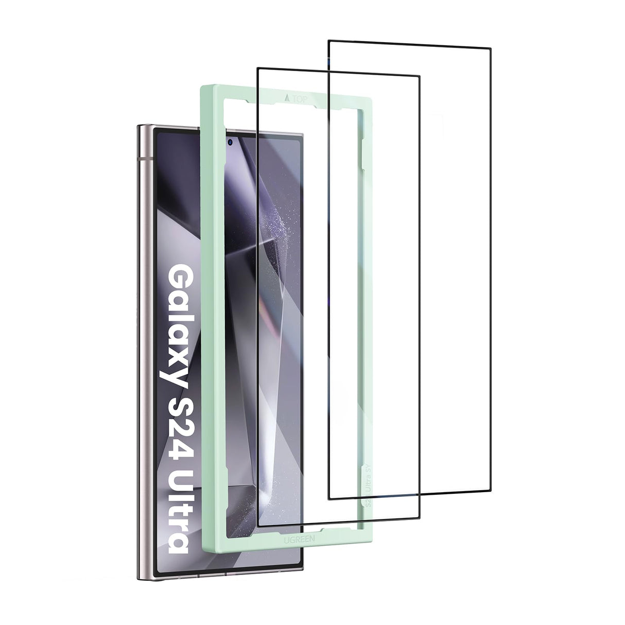 UGREEN S24 Ultra Screen Protector Military-Grade Shockproof Protection Anti Fingerprint and Smudge Screen Protector Easy to Install Bubble Free HD Clear Only Fit For Samsung S24 Ultra 6.8'' 2 Pack