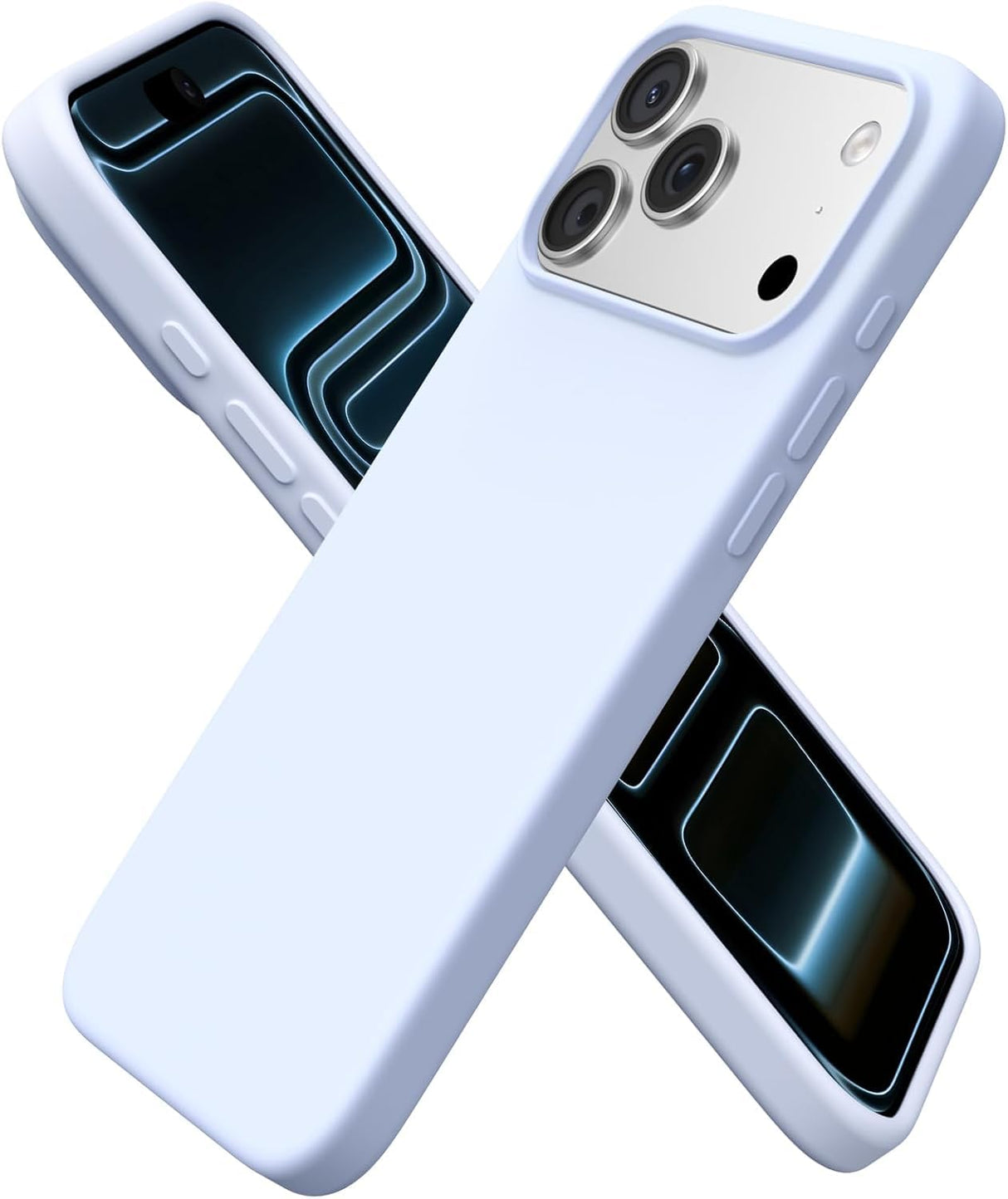 Zubitech Case for IPhone 17 Pro Soft Liquid Silicone Gel Case Full Body Shockproof Protection Matte Finish Cover Soft Microfiber Lining Cushion Slim Back Case for iPhone 17 Pro (Sky Blue)