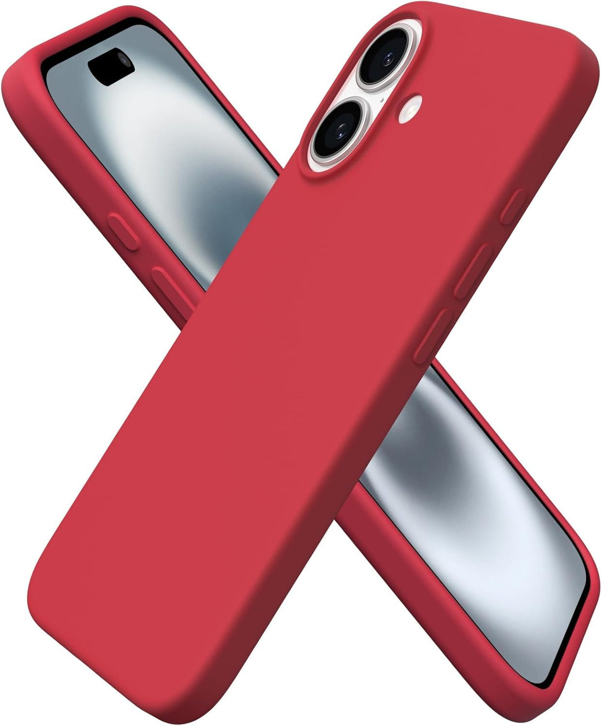 Zubitech Case for IPhone 16 Soft Liquid Silicone Gel Case Full Body Shockproof Protection Matte Finish Cover Soft Microfiber Lining Cushion Slim Back Case for iPhone 16 (Red)