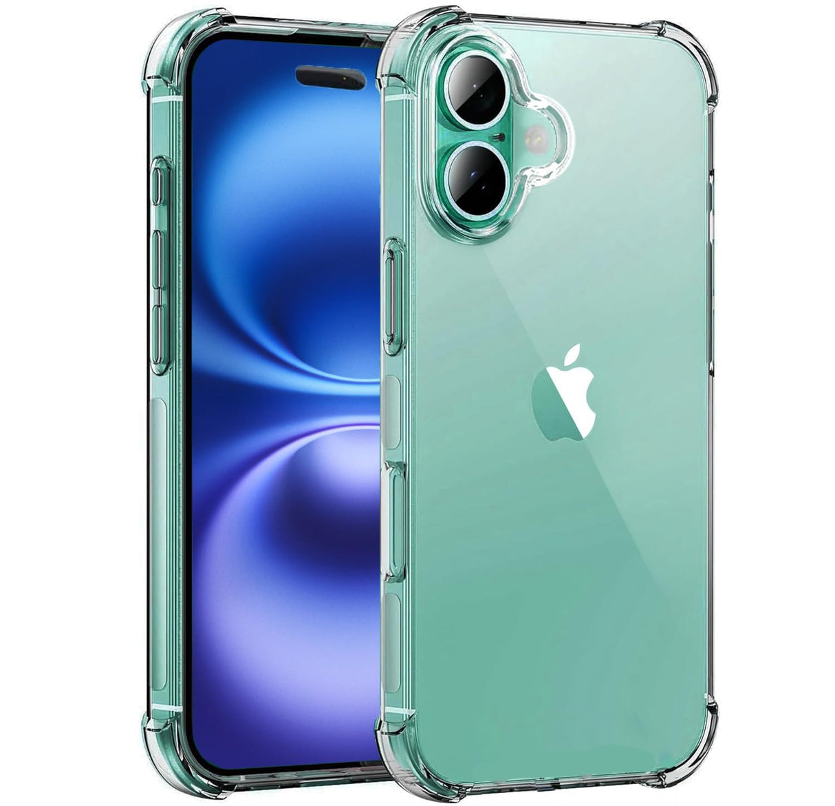 جراب شفاف من TR-PLANET لهاتف iPhone 16، غطاء سيليكون ناعم مبطن بالهواء، زوايا معززة مضادة للخدش، جراب هاتف مرن من مادة TPU بتصميم نحيف لهاتف iPhone 16، شفاف