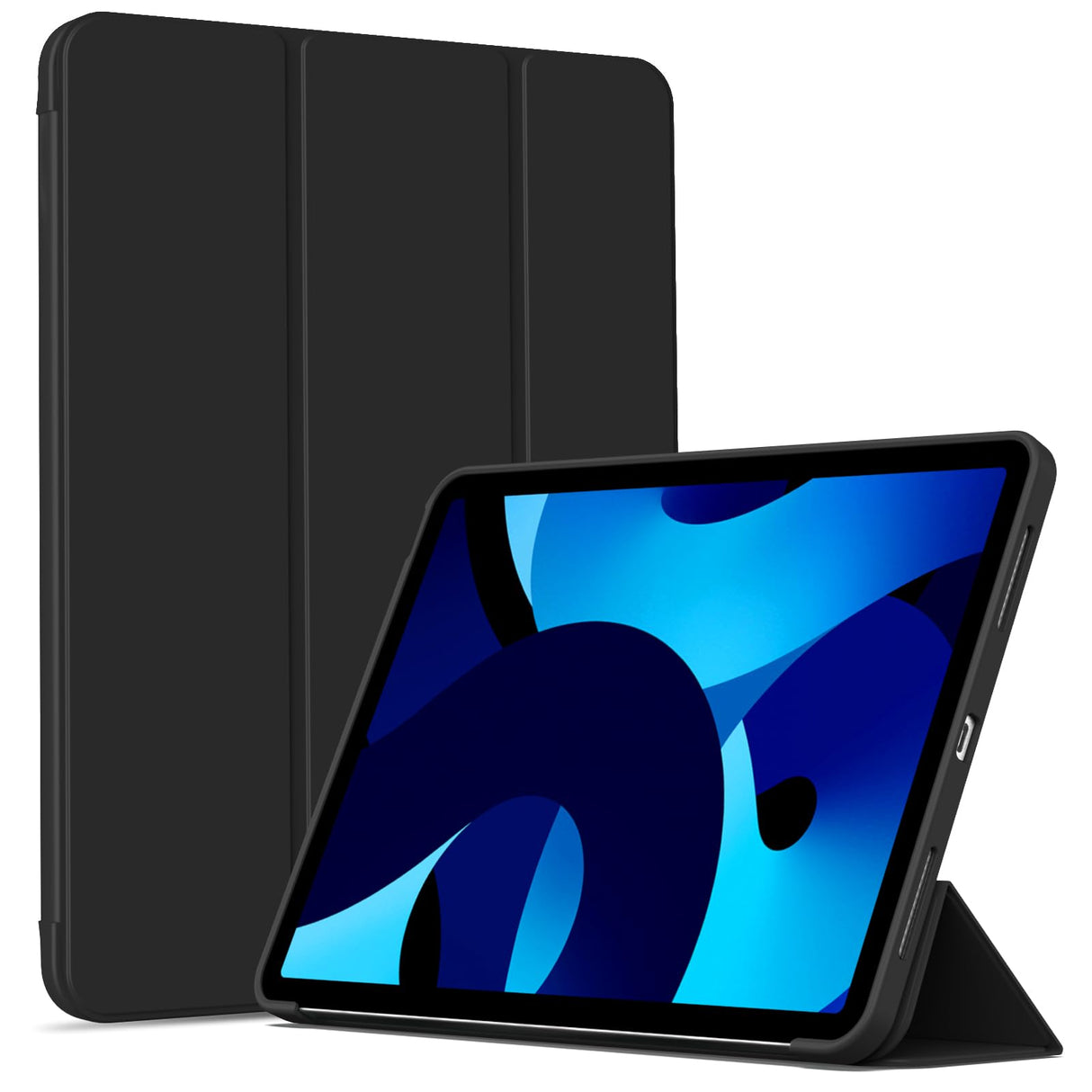 AWH BFGTSJF Case for iPad 10th Generation Case 2022 10.9 Inch, Soft TPU Back Cover Protective Smart Trifold Stand Case for iPad 10 Generation, Auto Wake/Sleep, Black