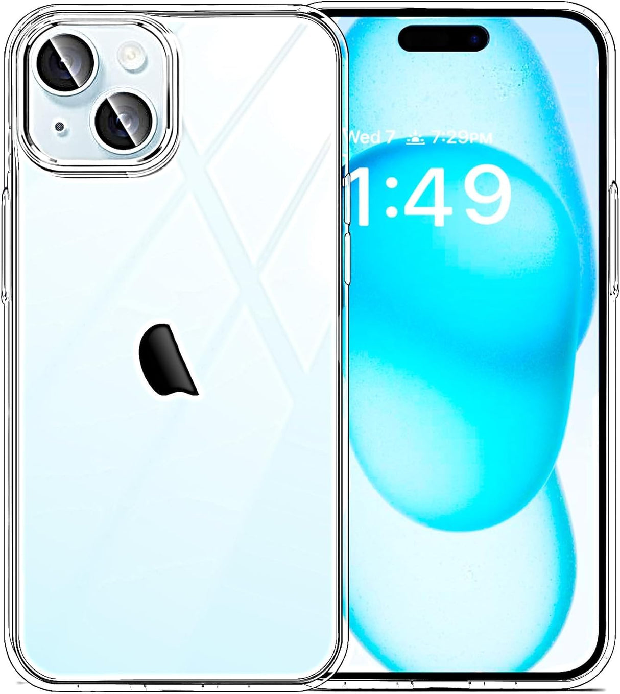 جراب AWH متوافق مع iPhone 15 - جراب هاتف TPU شفاف ناعم، جراب هاتف نحيف ورفيع مقاوم للصدمات - شفاف