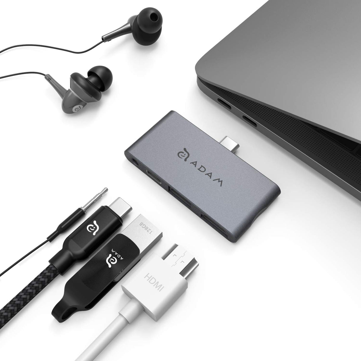 Adam Elements CASA Hub i4 USB 3.1 USB Type-C 4-in-1 Multi-Functional Hub for iPad Pro_Gray