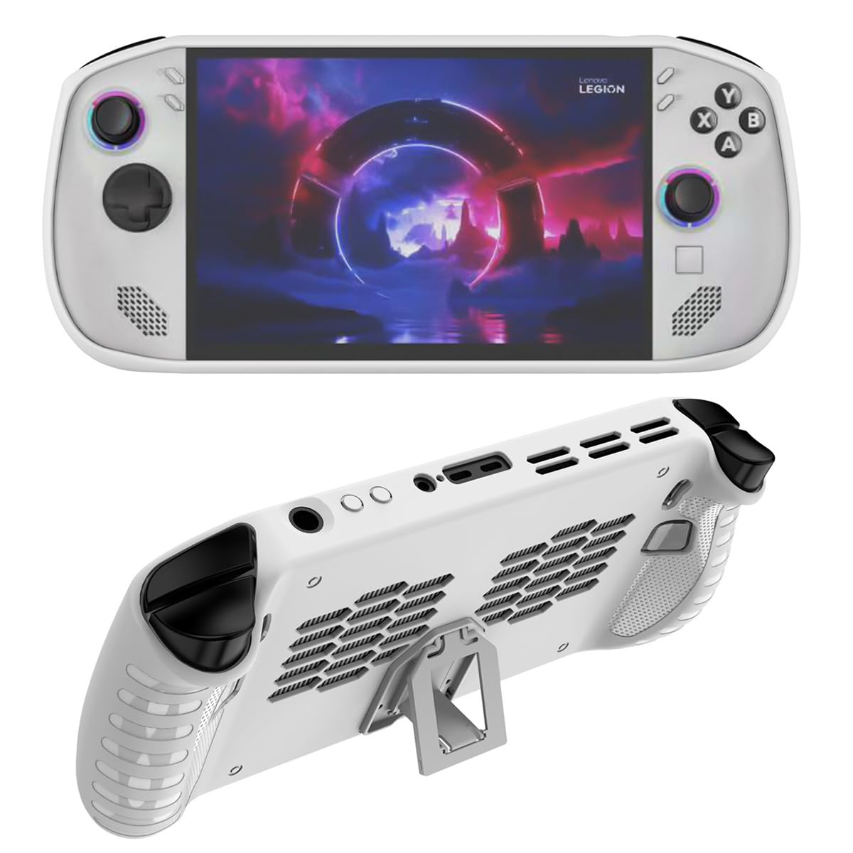 جراب تيرسلي لجهاز لينوفو ليجون جو إس (2025) - غطاء ناعم مقاوم للصدمات من مادة TPU بتصميم متين ومضاد للانزلاق ومضاد لبصمات الأصابع - غلاف واقٍ لجهاز ألعاب محمول مقاس 8 بوصات (أبيض)