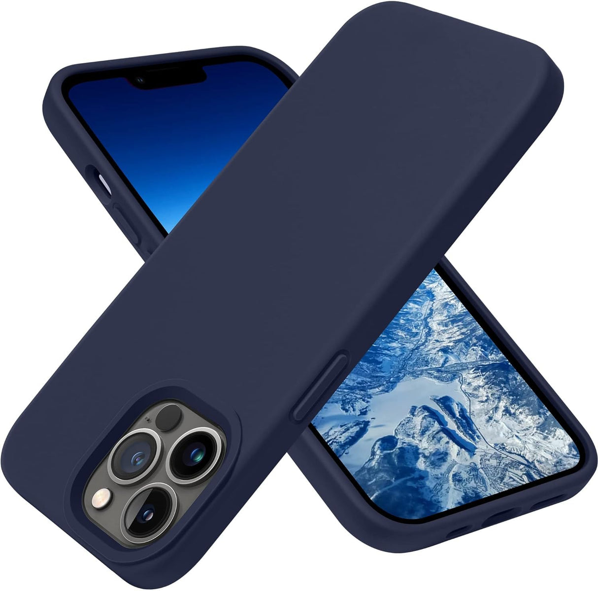 AWH iPhone 13 Pro Case - Military Grade Drop Protection, Anti-Scratch Microfiber Lining - Silicone Shockproof Protective Phone Case Slim Thin Cover 6.1 inch (Navy Blue)