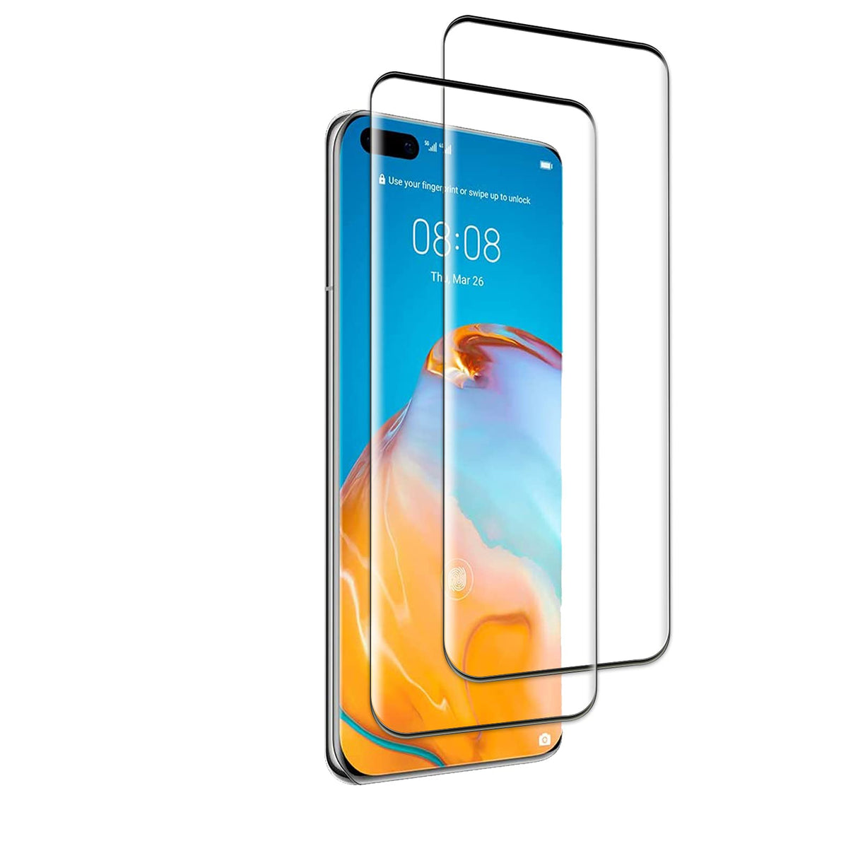 Aleecyn (2 Pack) Compatible for Huawei P40 Pro Plus Screen Protector, Full Screen Coverage, 9H Hardness HD,3D Curved Edges, Easy Installation,Bubble Free,Tempered Glass Screen Protector