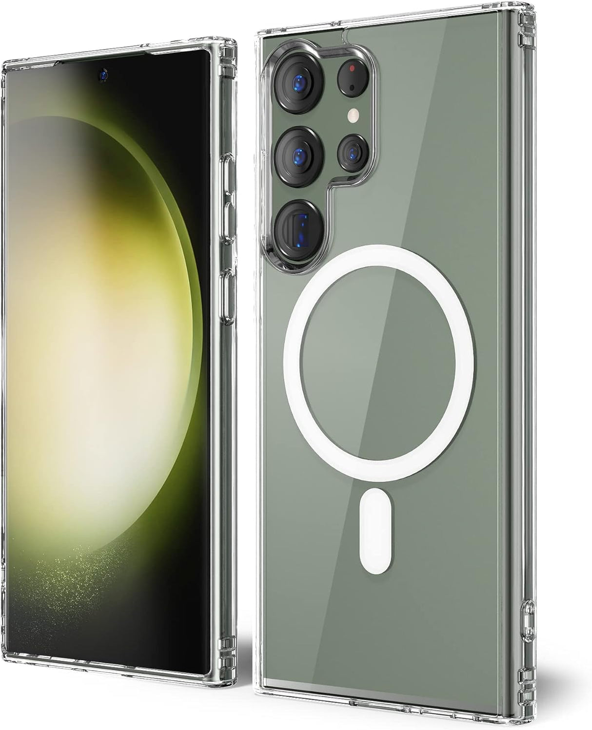 جراب هاتف AWH S23 Ultra مصنوع من السيليكون السائل - غطاء جل ناعم من مادة TPU المطاطية الرقيقة بتصميم جمالي، متين غير لامع وواقي ومقاوم للصدمات (شفاف)