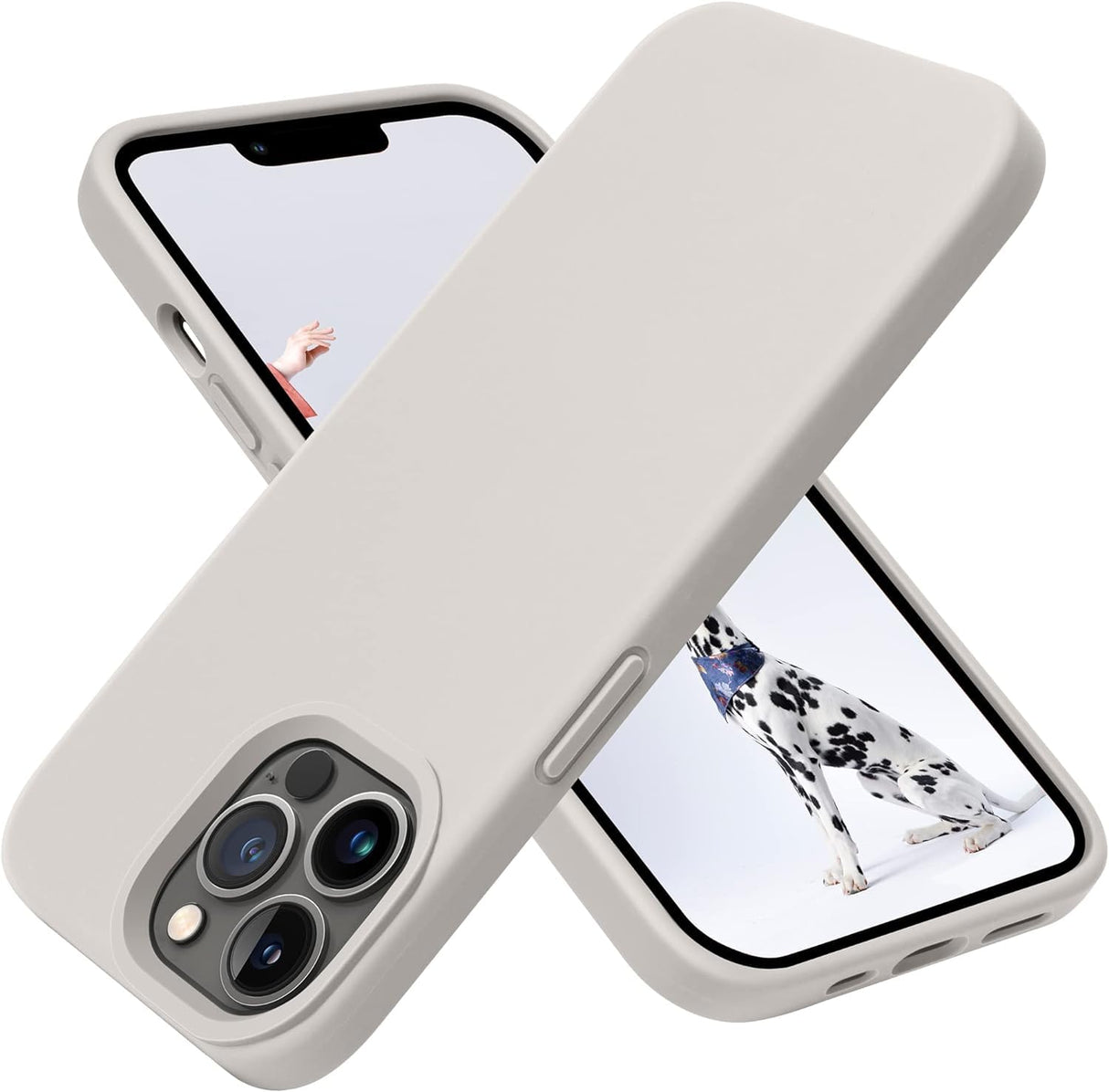 AWH iPhone 13 Pro Case - Military Grade Drop Protection, Anti-Scratch Microfiber Lining - Silicone Shockproof Protective Phone Case Slim Thin Cover 6.1 inch (Stone)